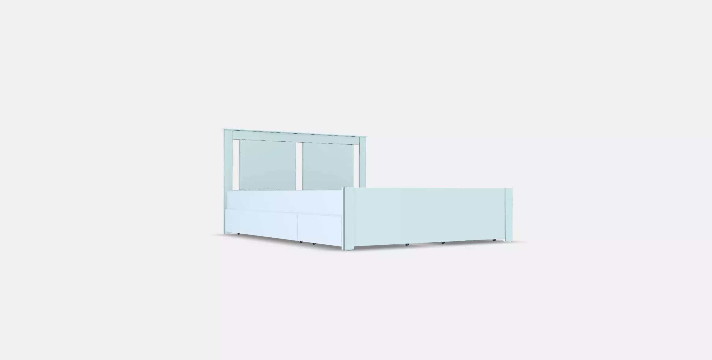 SONGESAND Bed frame with 4 storage boxes 6 Low-poly 3D model_0