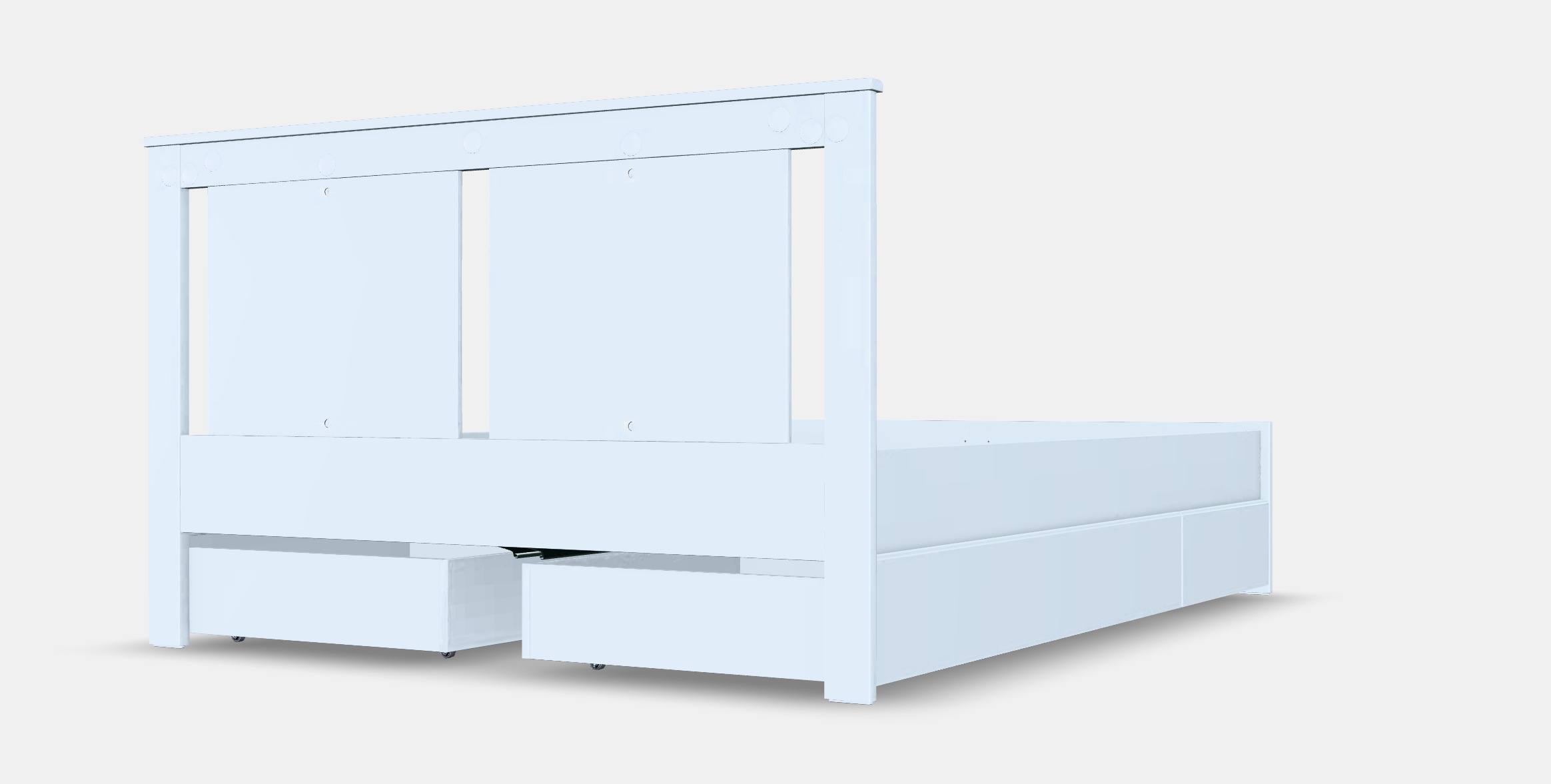 SONGESAND Bed frame with 4 storage boxes 6 Low-poly 3D model_6