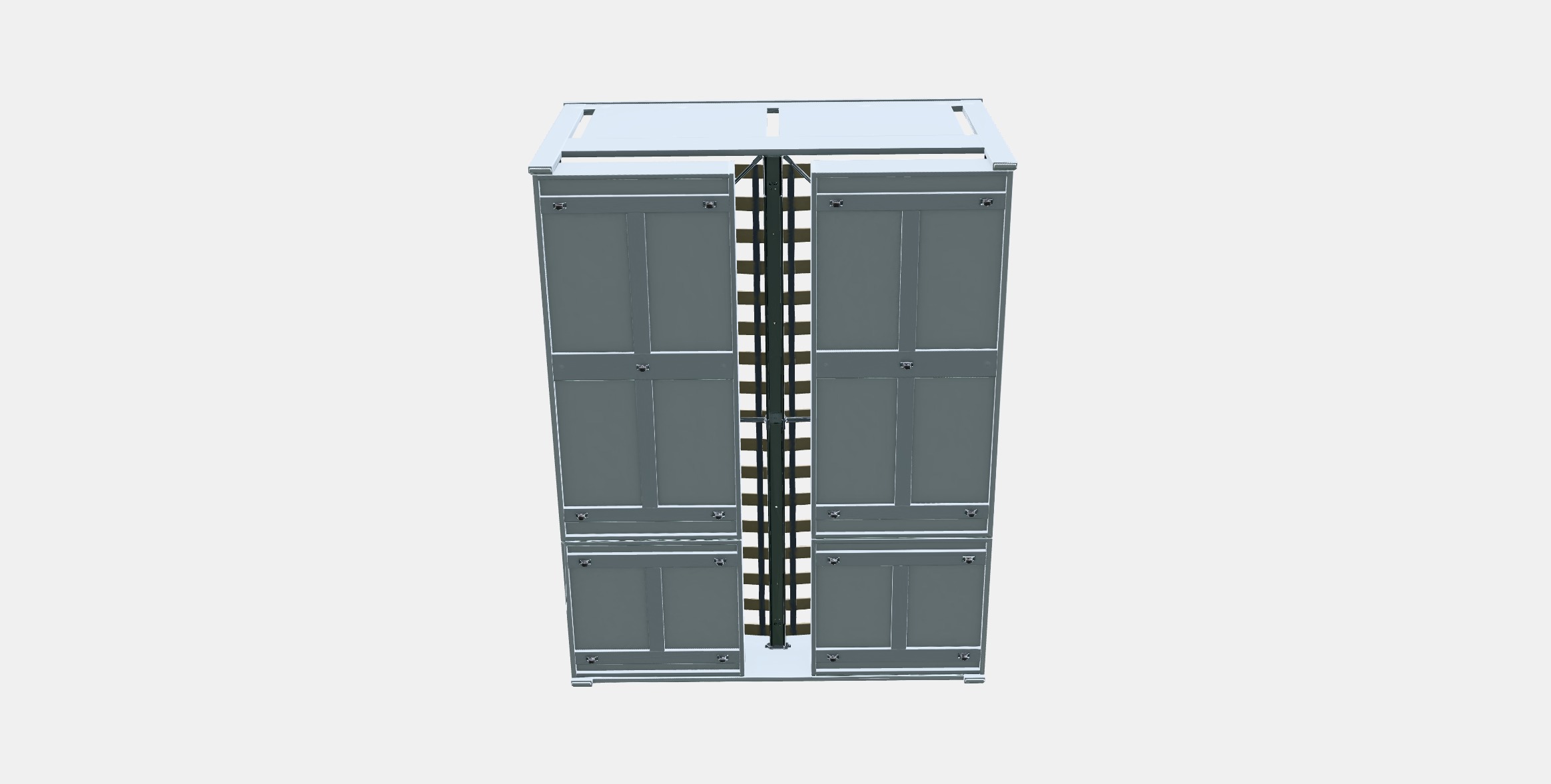 SONGESAND Bed frame with 4 storage boxes 7 3D model_7