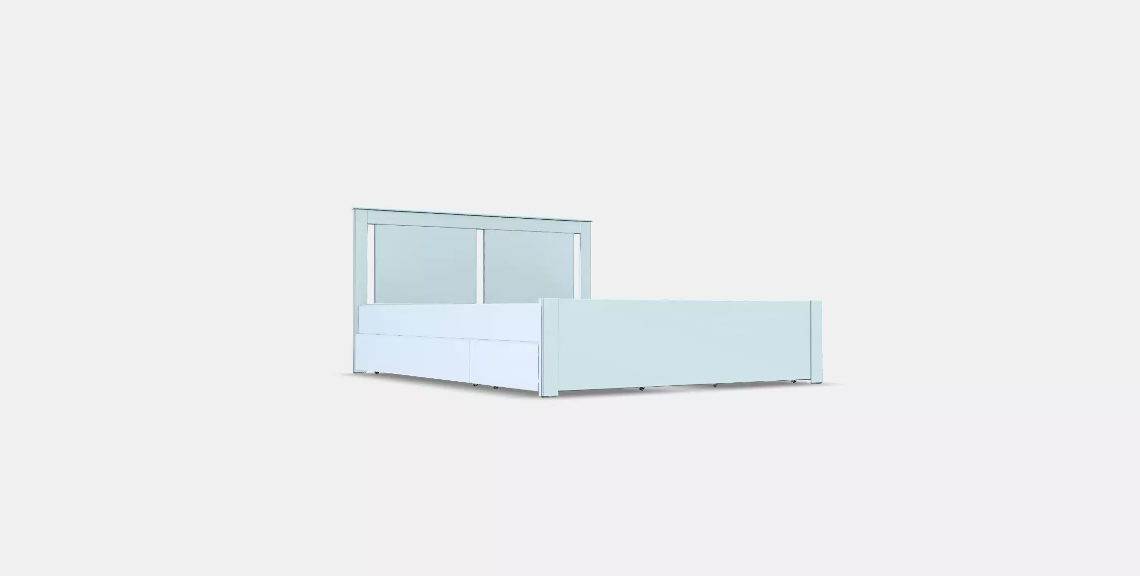 SONGESAND Bed frame with 4 storage boxes 7 3D model_0