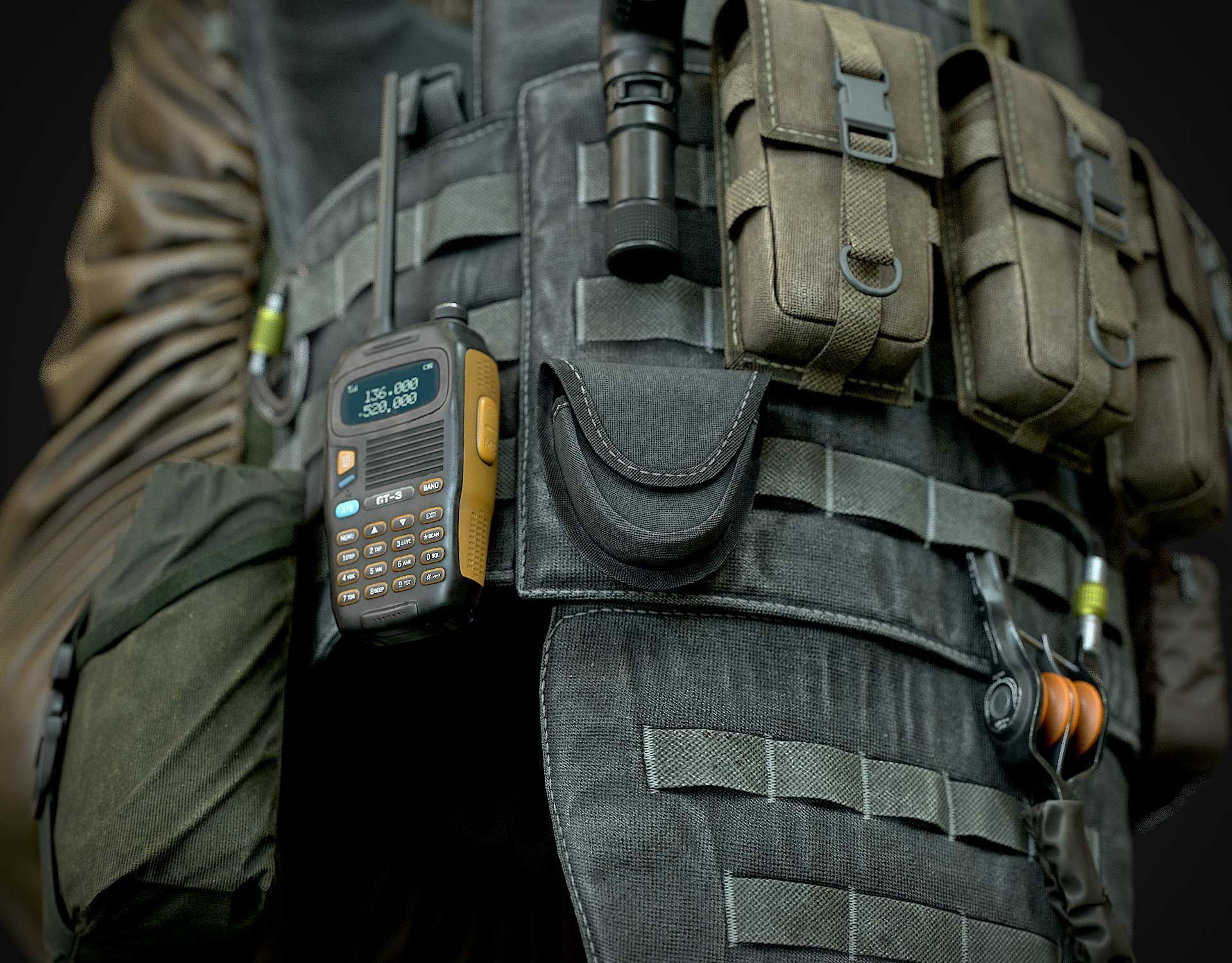 Vest backpacks Bags Pouches and Survival Kits Low-poly 3D model_16