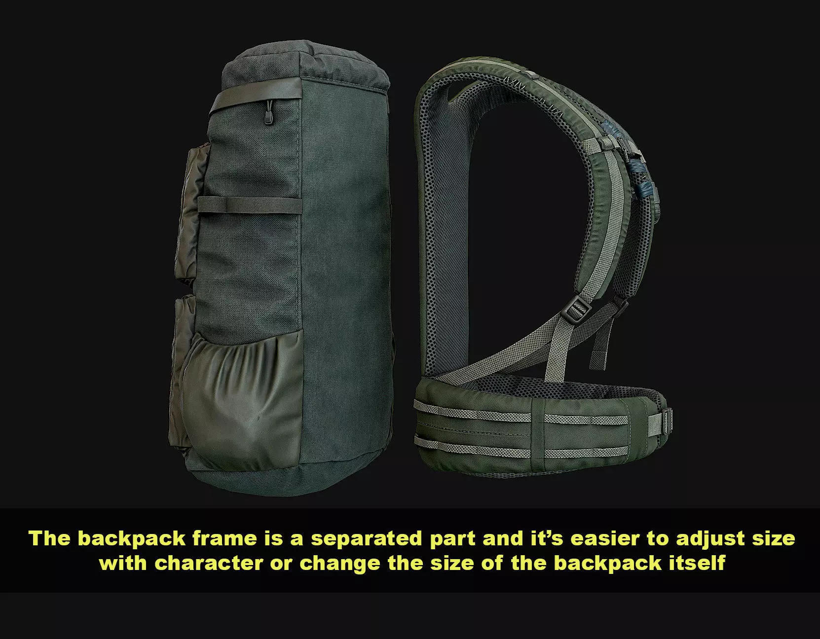 Vest backpacks Bags Pouches and Survival Kits Low-poly 3D model_13