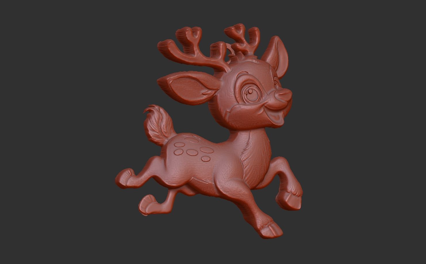cartoon deer 3dmodel 3D print model_2
