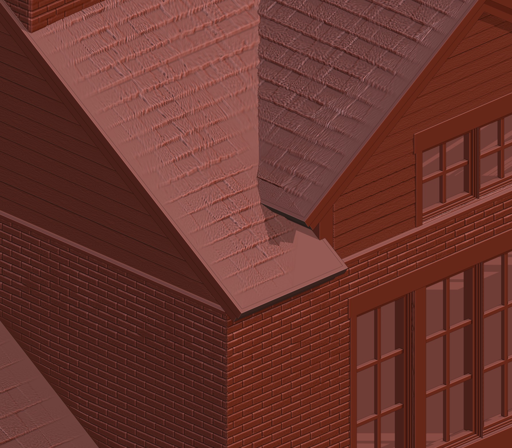 Model Railway - HO Scale - Brick Roadside Pub - 4 Variations 3D print model_11