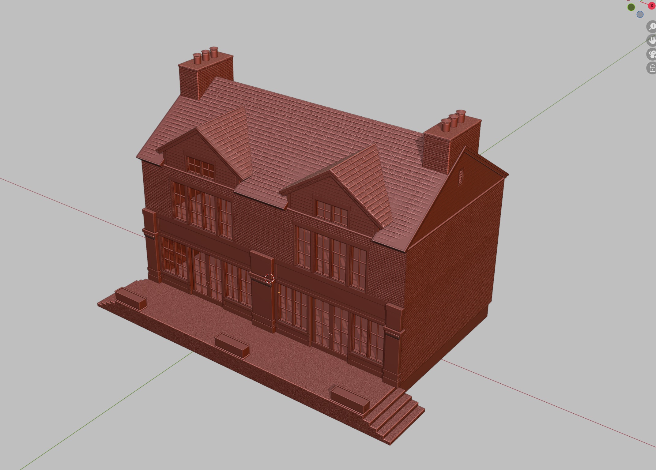 Model Railway - HO Scale - Brick Roadside Pub - 4 Variations 3D print model_8