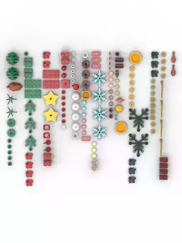 PixelBricks3D - Lego Christmas Fun Set  3D print model