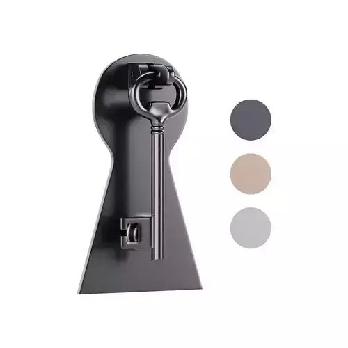 Door Knocker Black Cast Iron Key 3D model