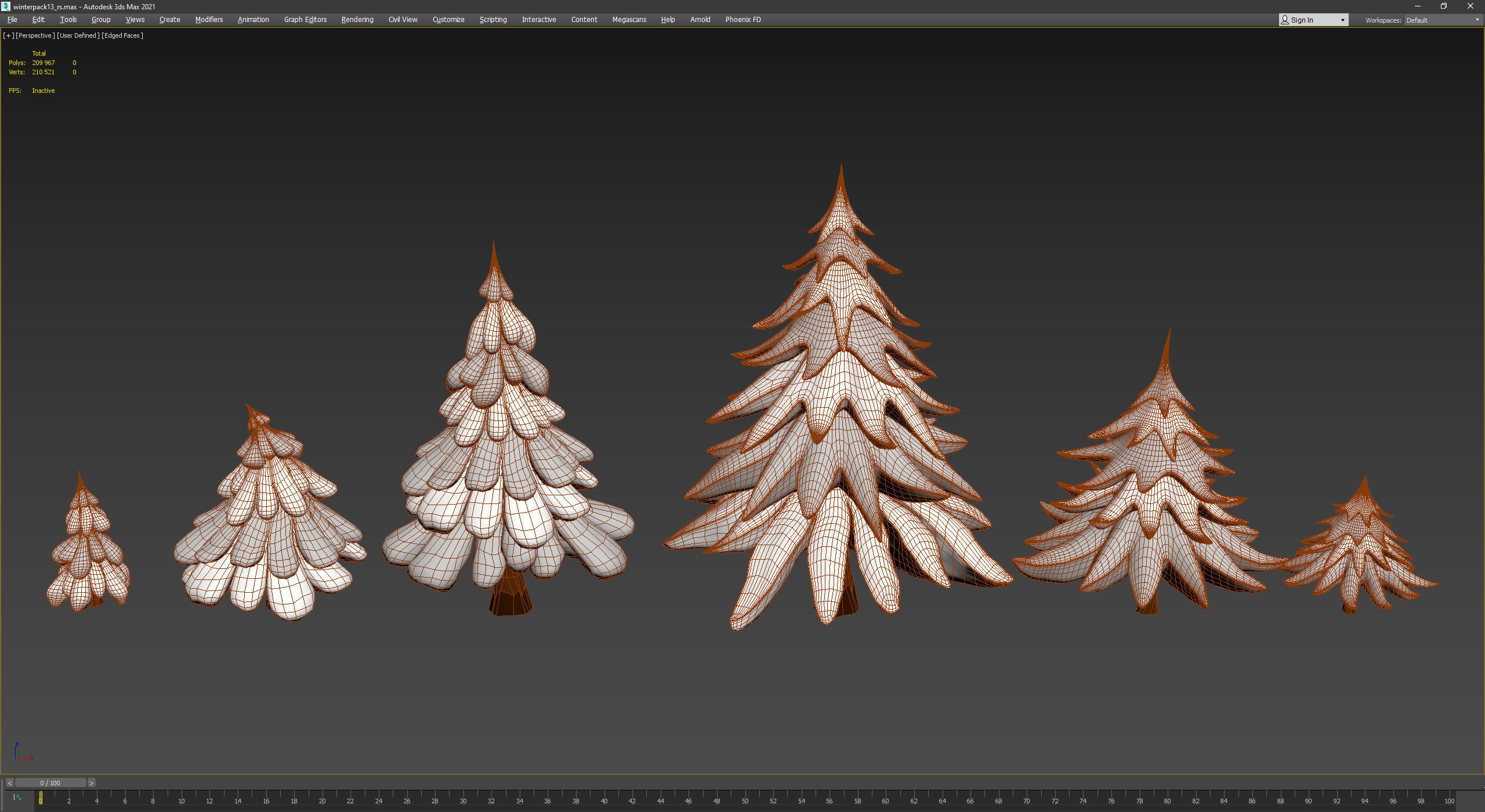 Stylized Winter City Asset Pack 200 Assets Low-poly 3D model_51