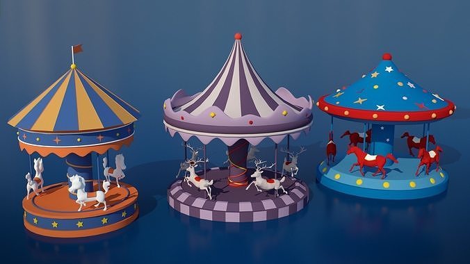 Stylized Winter City Asset Pack 200 Assets - Modular Environment Low-poly 3D model 2