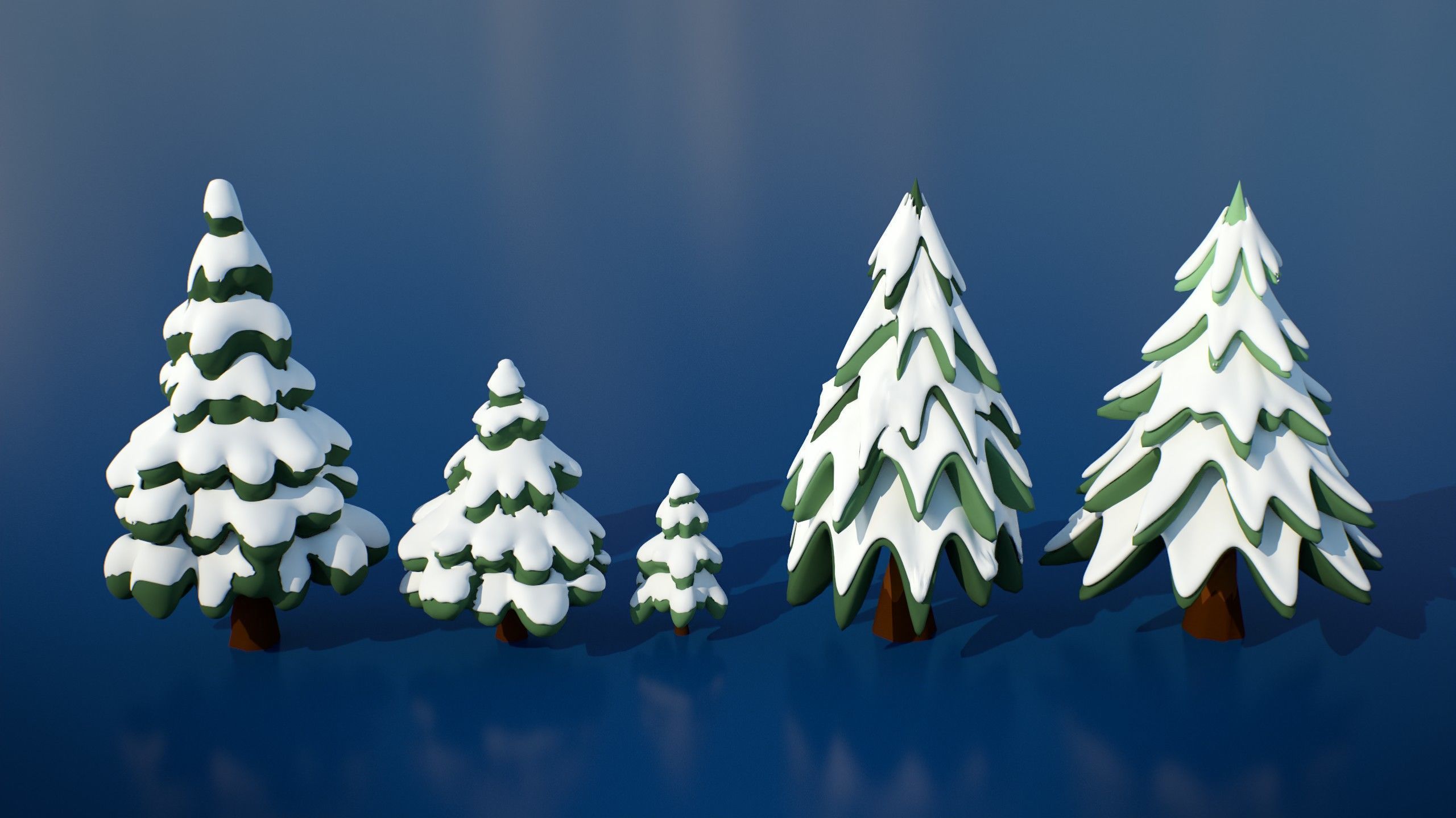 Stylized Winter City Asset Pack 200 Assets Low-poly 3D model_14