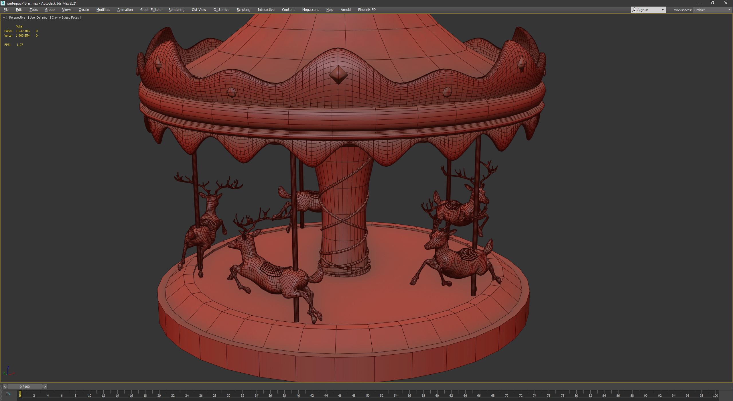 Stylized Winter City Asset Pack 200 Assets Low-poly 3D model_37