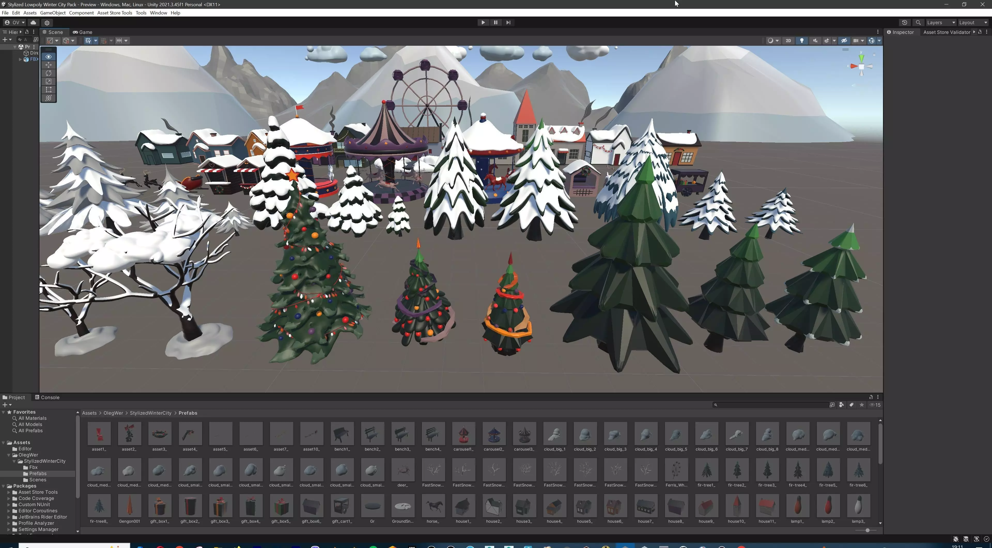 Stylized Winter City Asset Pack 200 Assets Low-poly 3D model_67