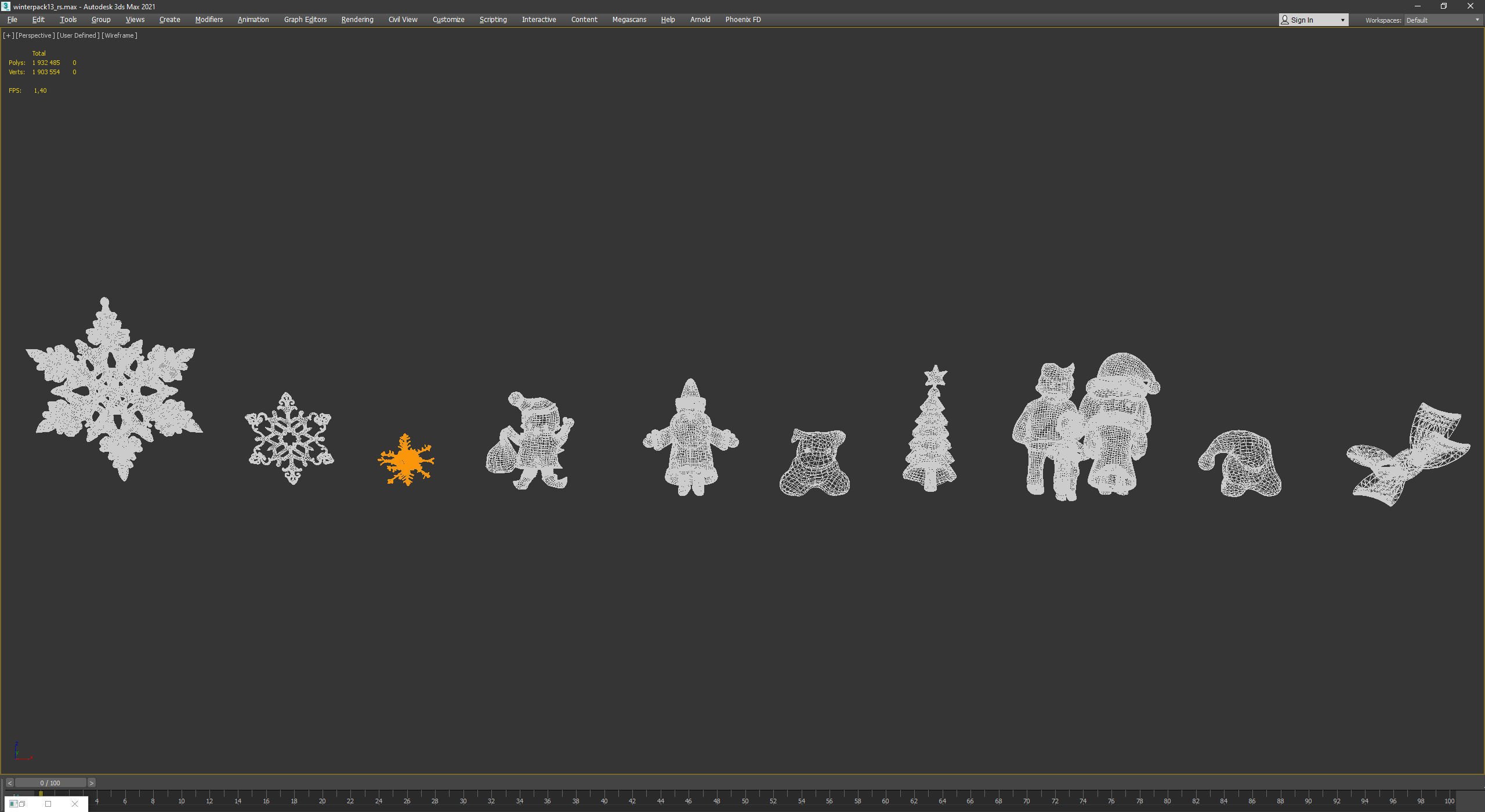 Stylized Winter City Asset Pack 200 Assets Low-poly 3D model_57