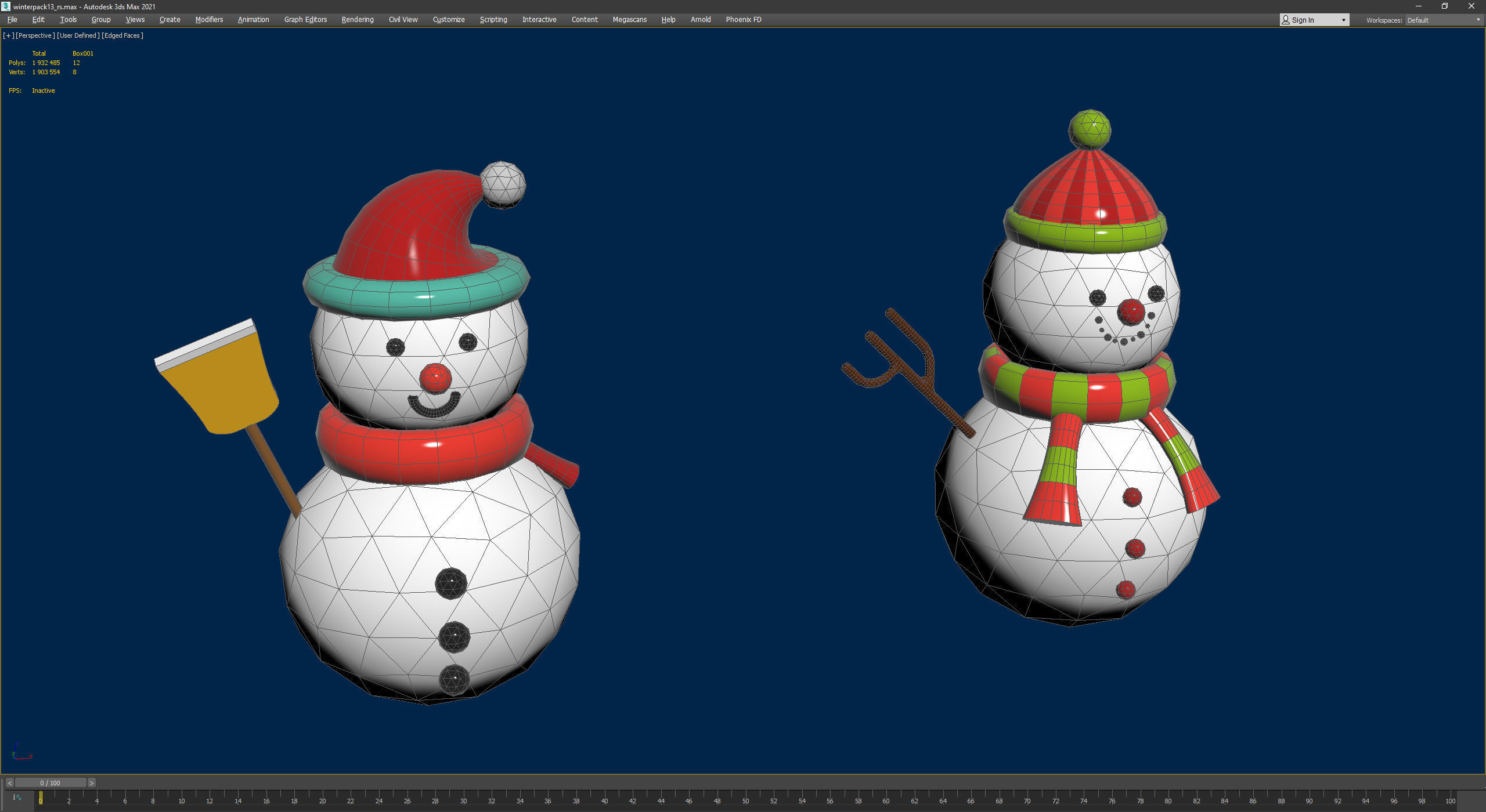 Stylized Winter City Asset Pack 200 Assets Low-poly 3D model_40