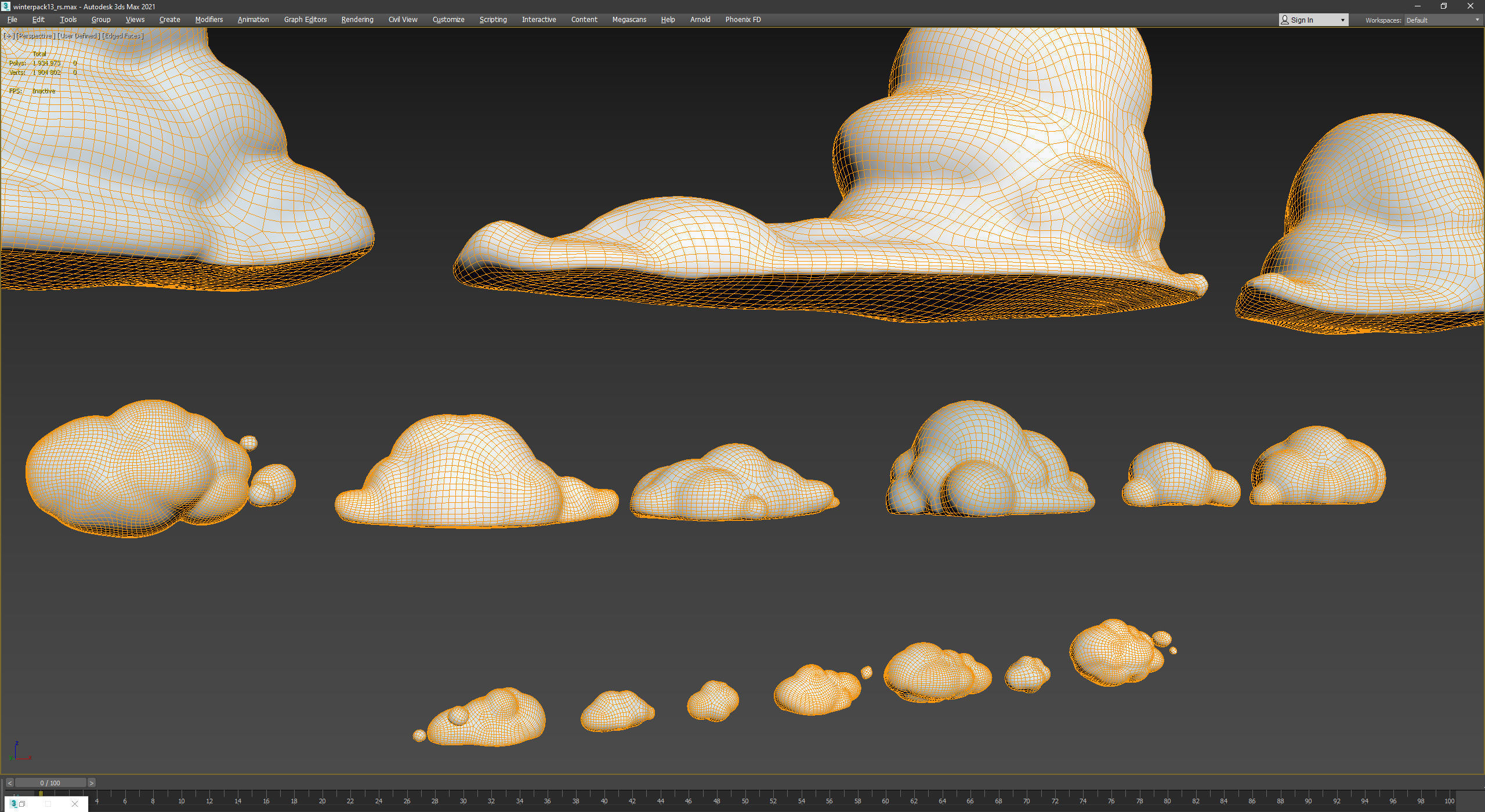 Stylized Winter City Asset Pack 200 Assets Low-poly 3D model_60