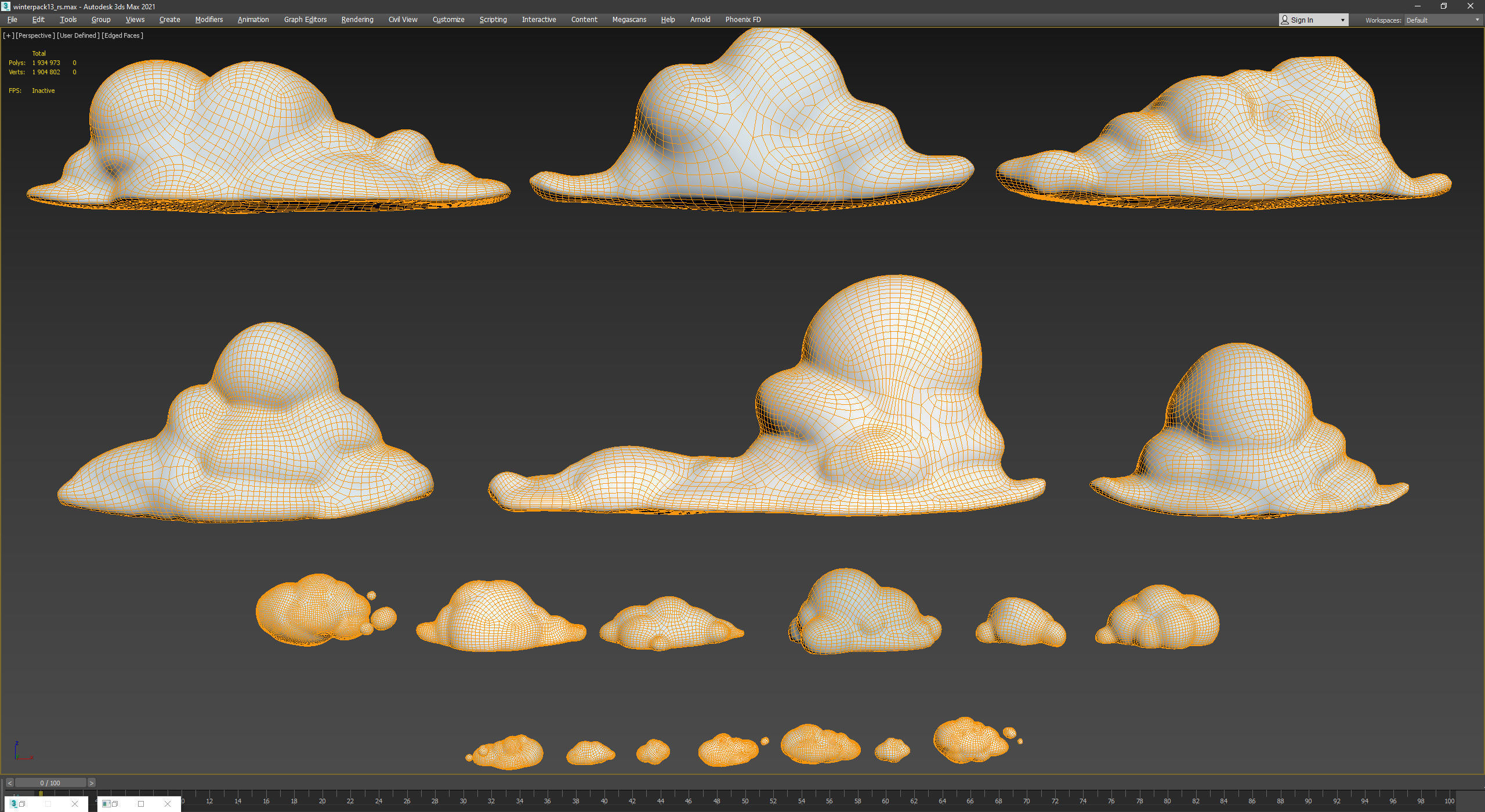 Stylized Winter City Asset Pack 200 Assets Low-poly 3D model_61