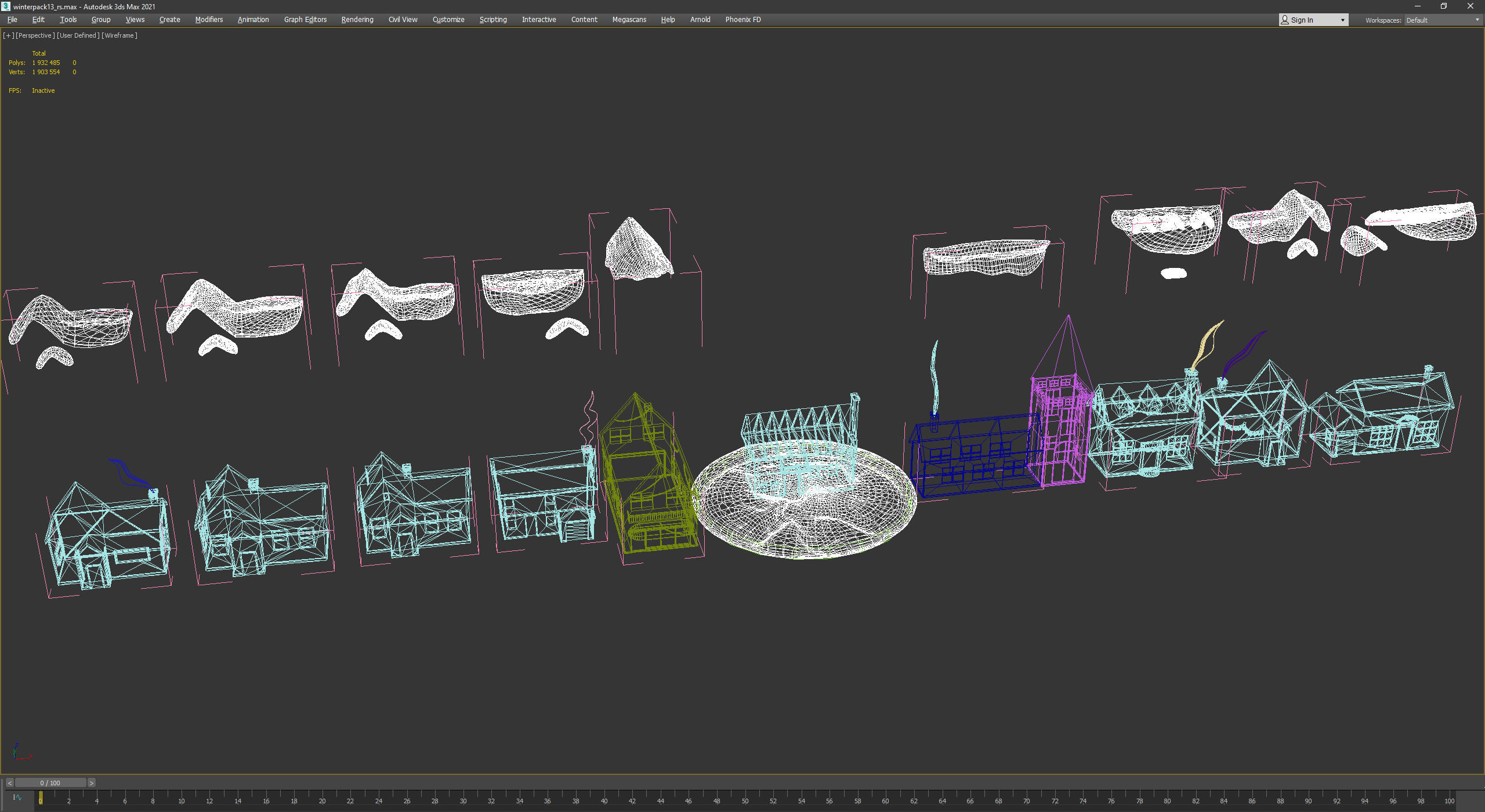 Stylized Winter City Asset Pack 200 Assets Low-poly 3D model_42