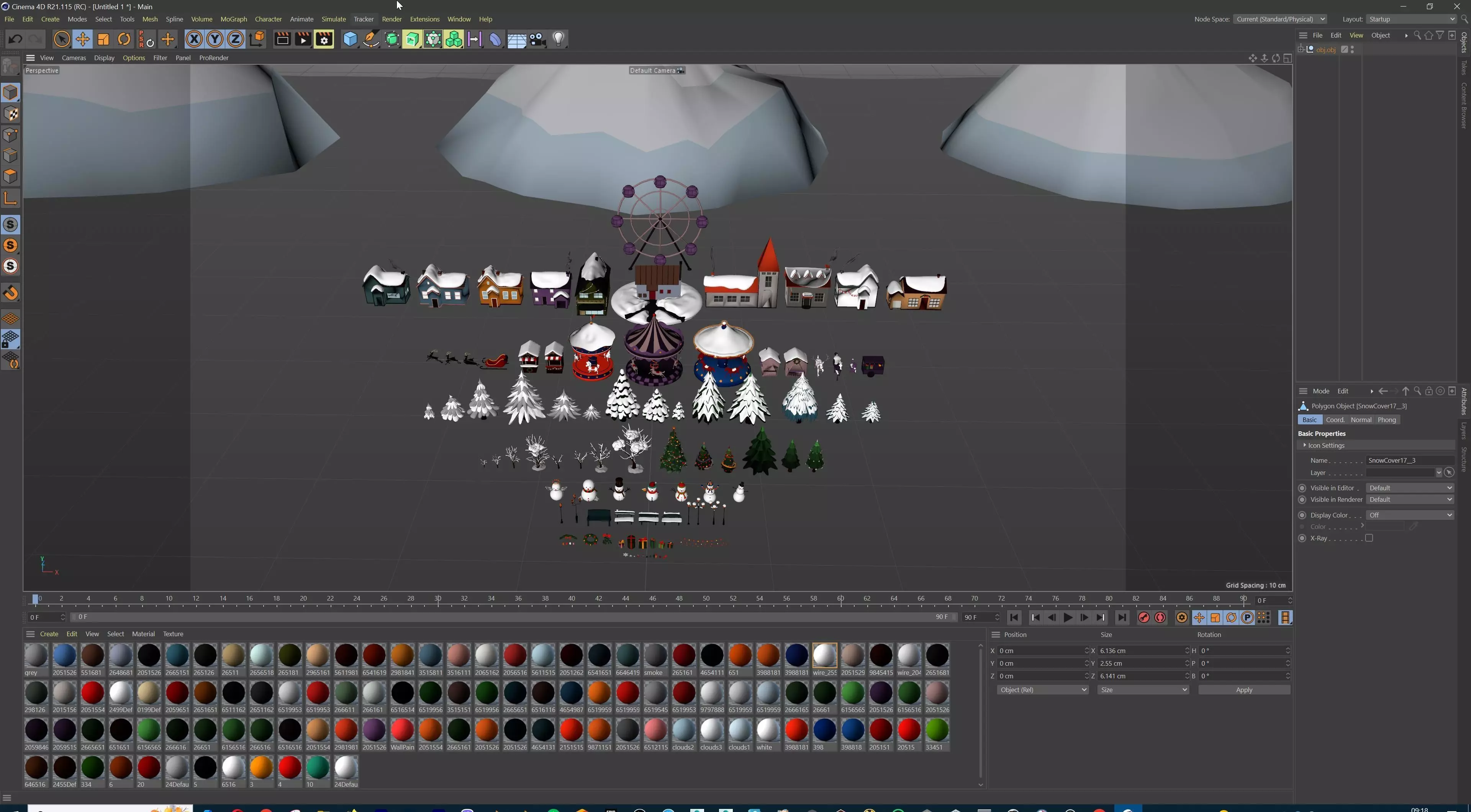 Stylized Winter City Asset Pack 200 Assets Low-poly 3D model_62