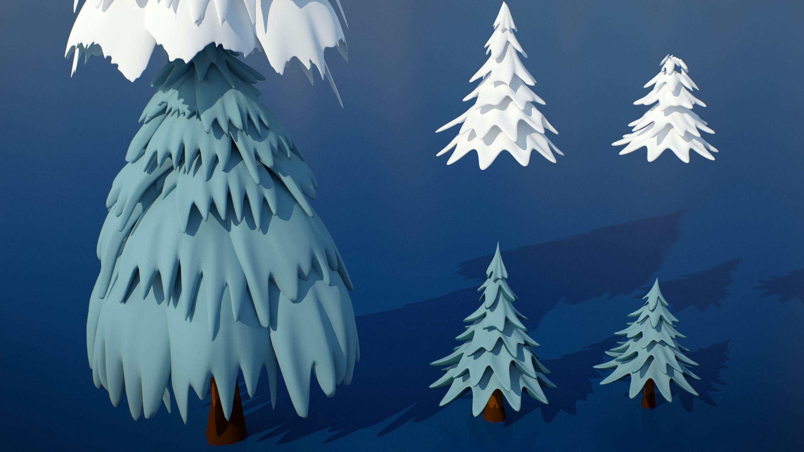 Stylized Winter City Asset Pack 200 Assets Low-poly 3D model_17