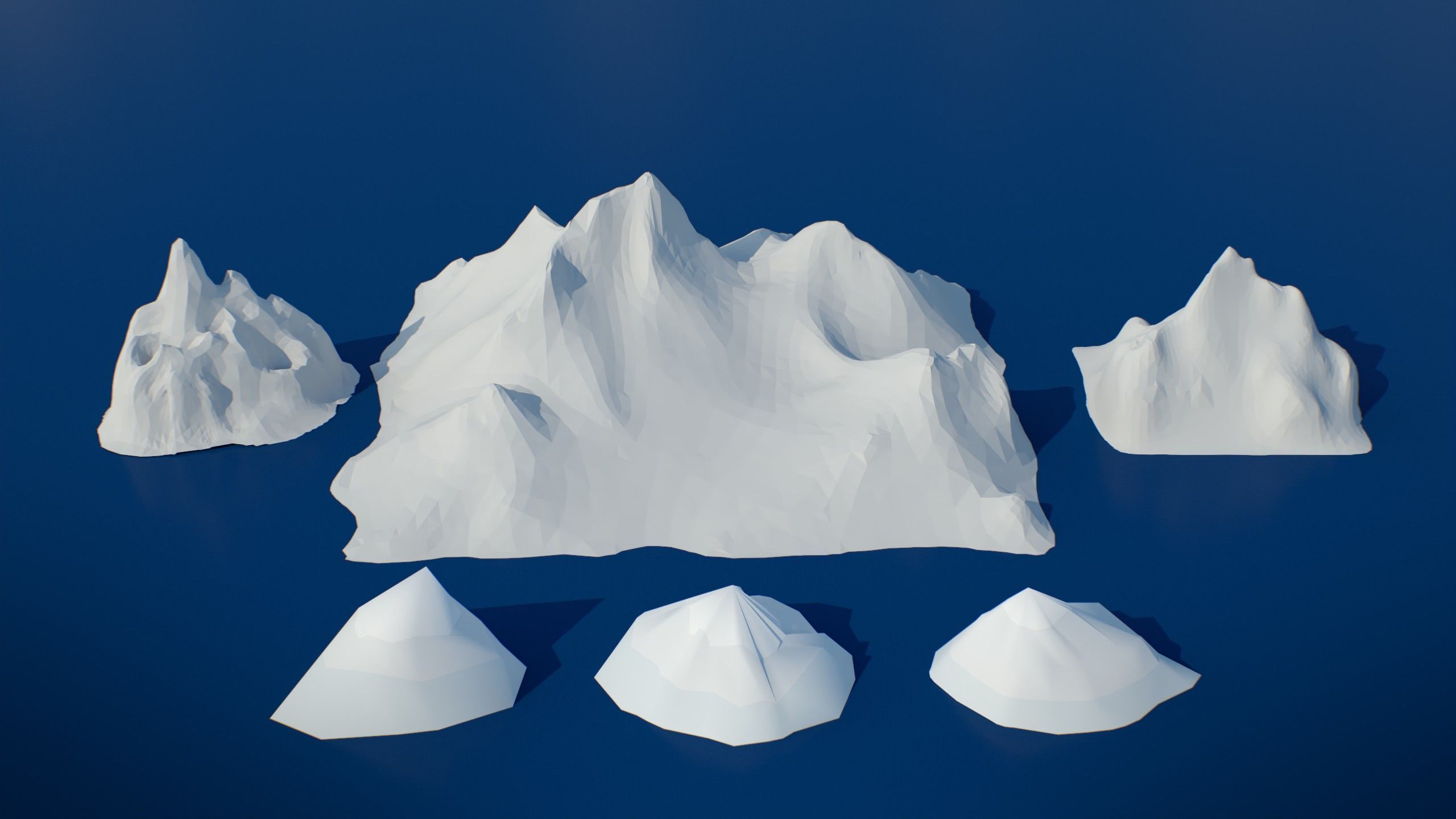 Stylized Winter City Asset Pack 200 Assets Low-poly 3D model_34