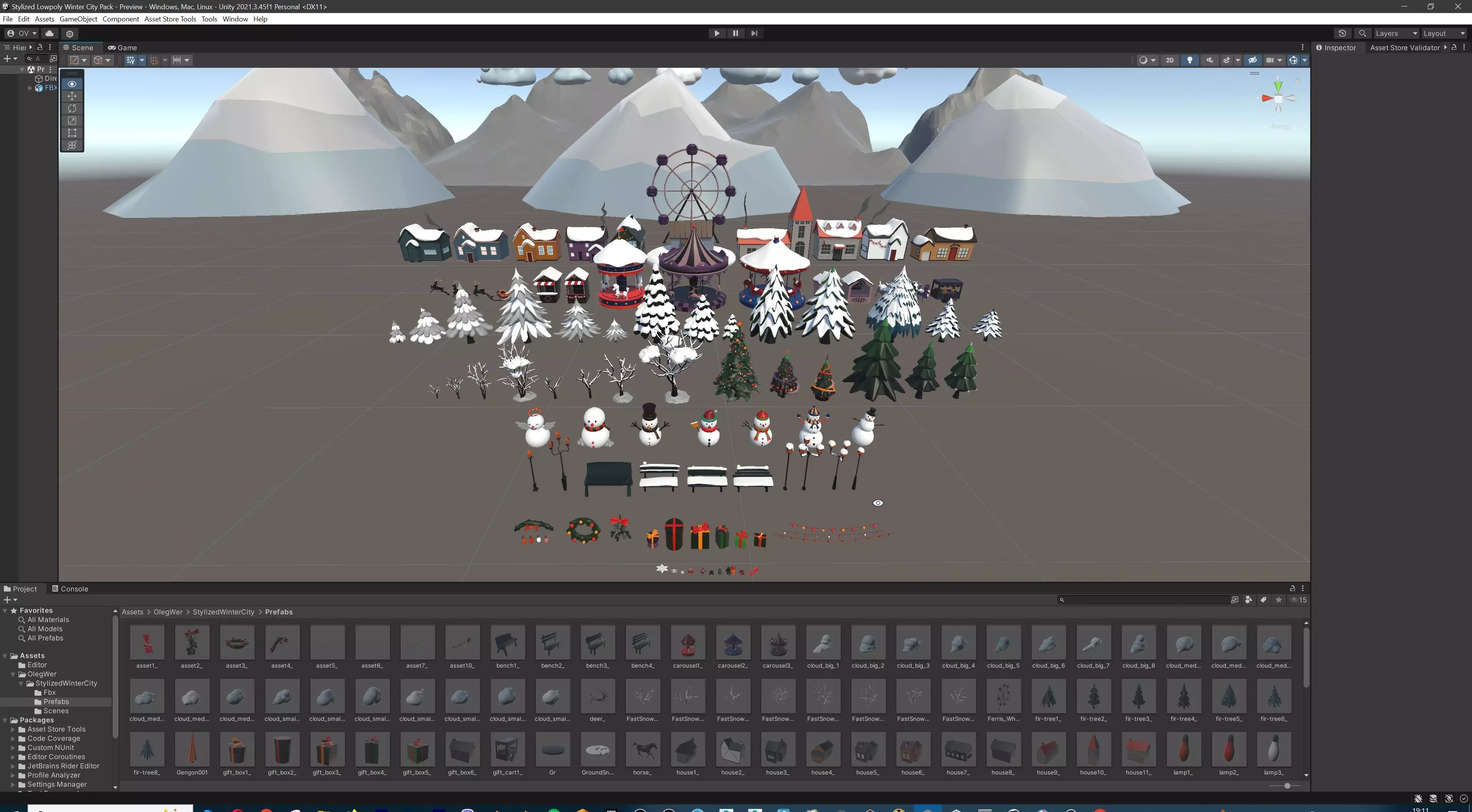 Stylized Winter City Asset Pack 200 Assets Low-poly 3D model_64