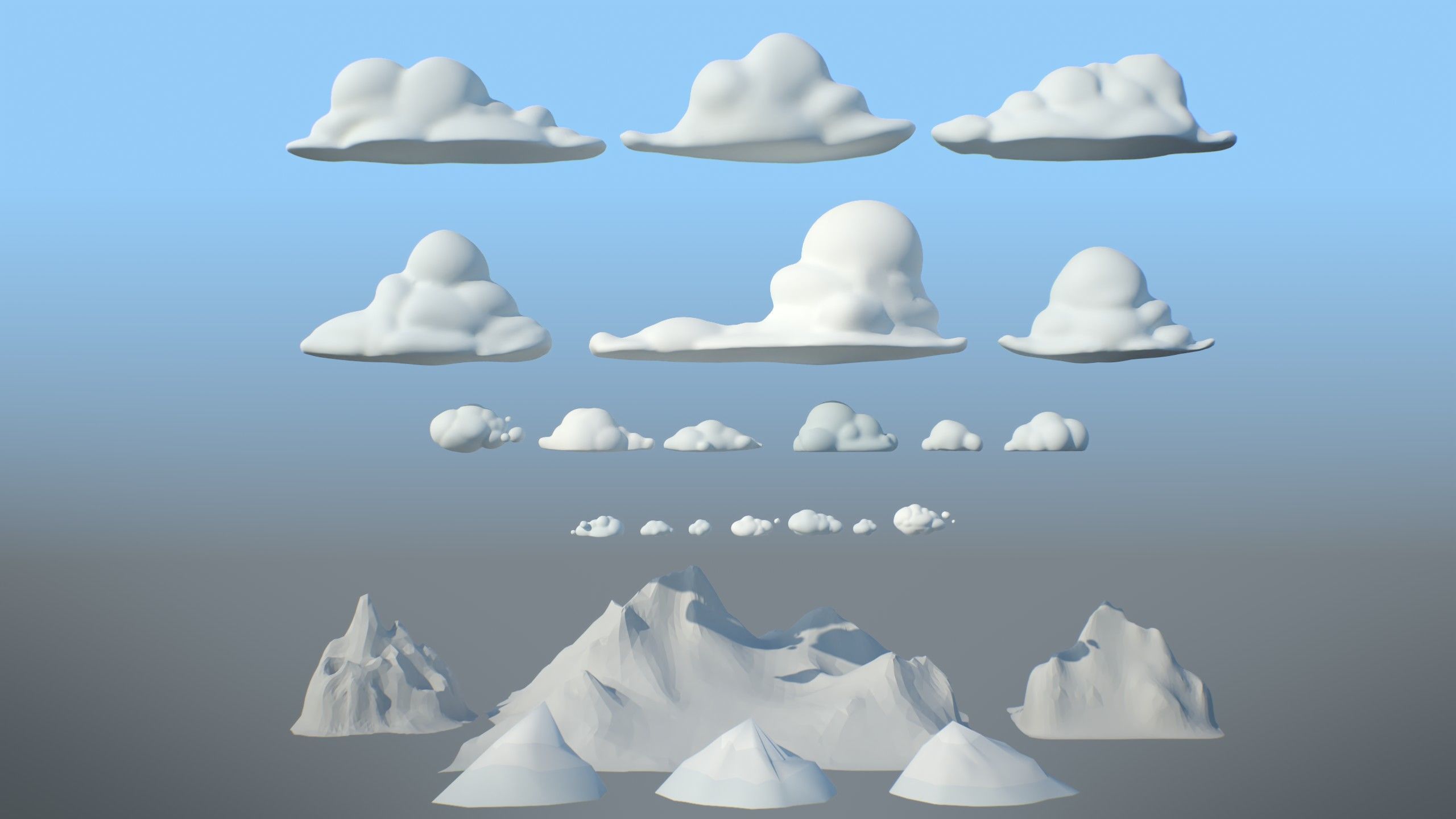 Stylized Winter City Asset Pack 200 Assets Low-poly 3D model_27