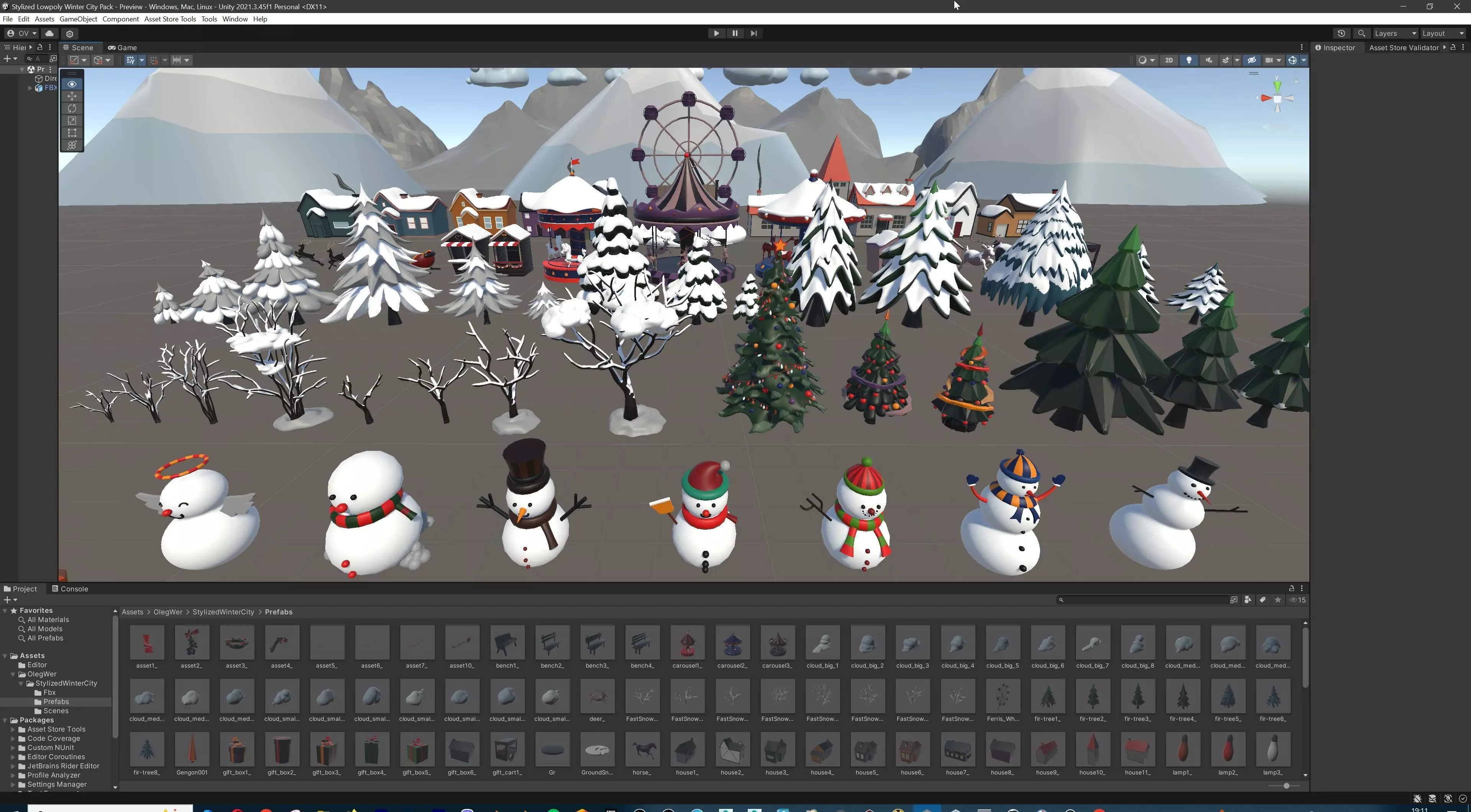 Stylized Winter City Asset Pack 200 Assets Low-poly 3D model_68