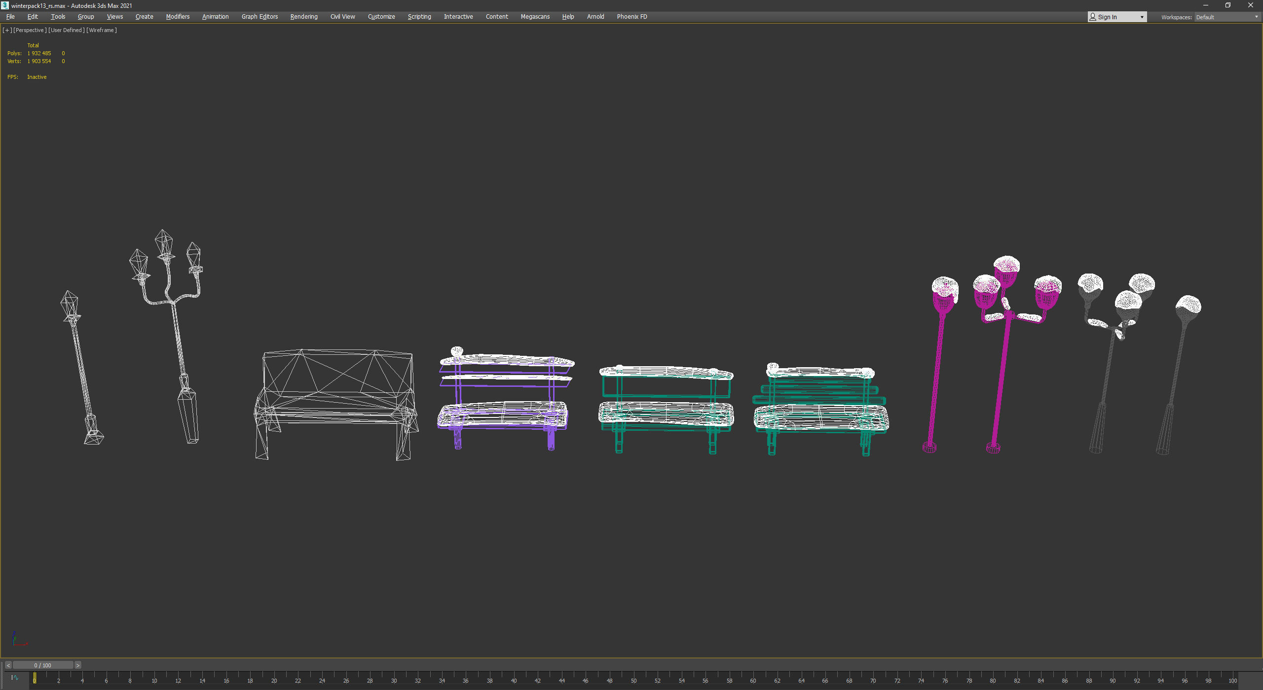 Stylized Winter City Asset Pack 200 Assets Low-poly 3D model_56