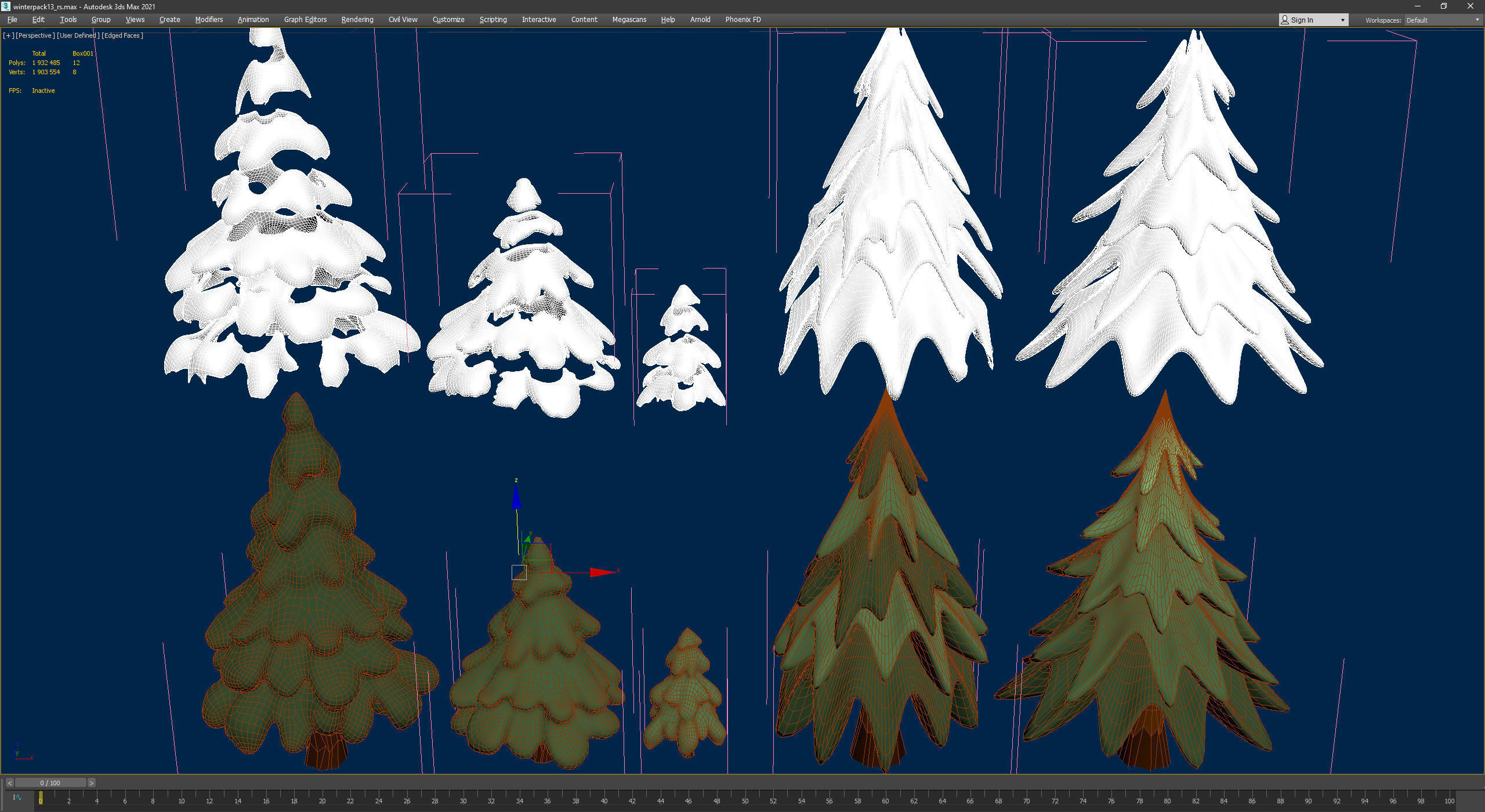 Stylized Winter City Asset Pack 200 Assets Low-poly 3D model_50