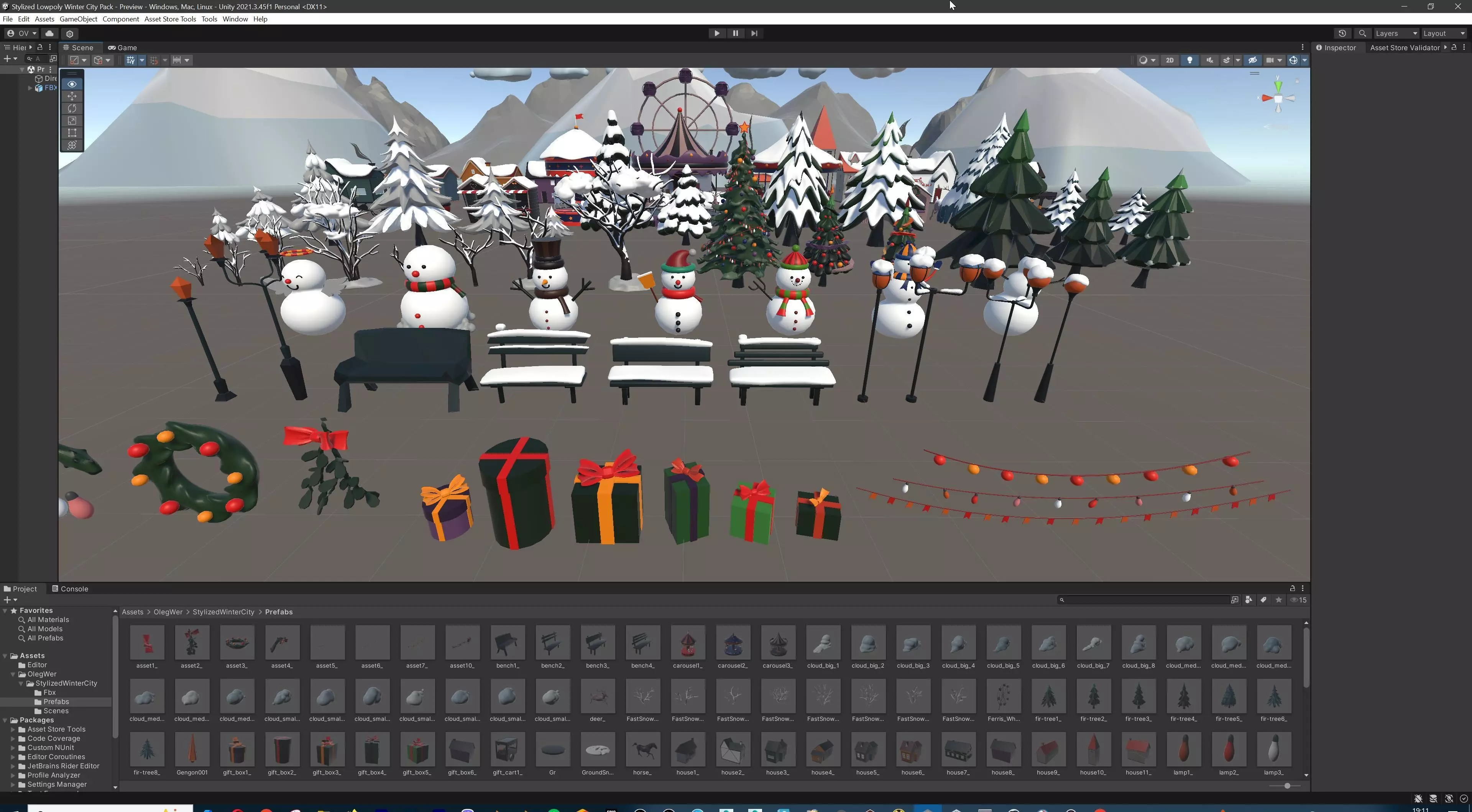 Stylized Winter City Asset Pack 200 Assets Low-poly 3D model_65