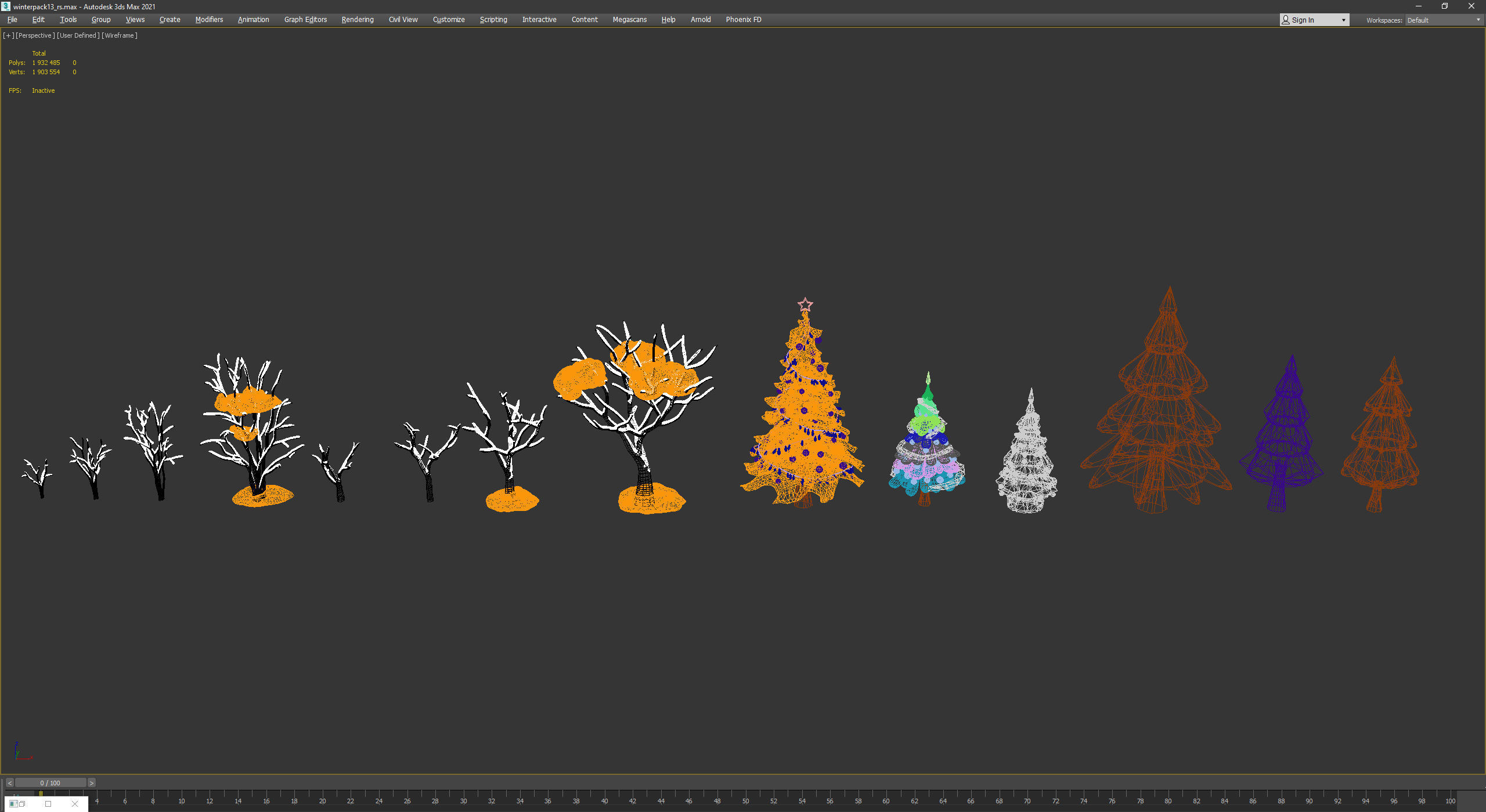 Stylized Winter City Asset Pack 200 Assets Low-poly 3D model_55
