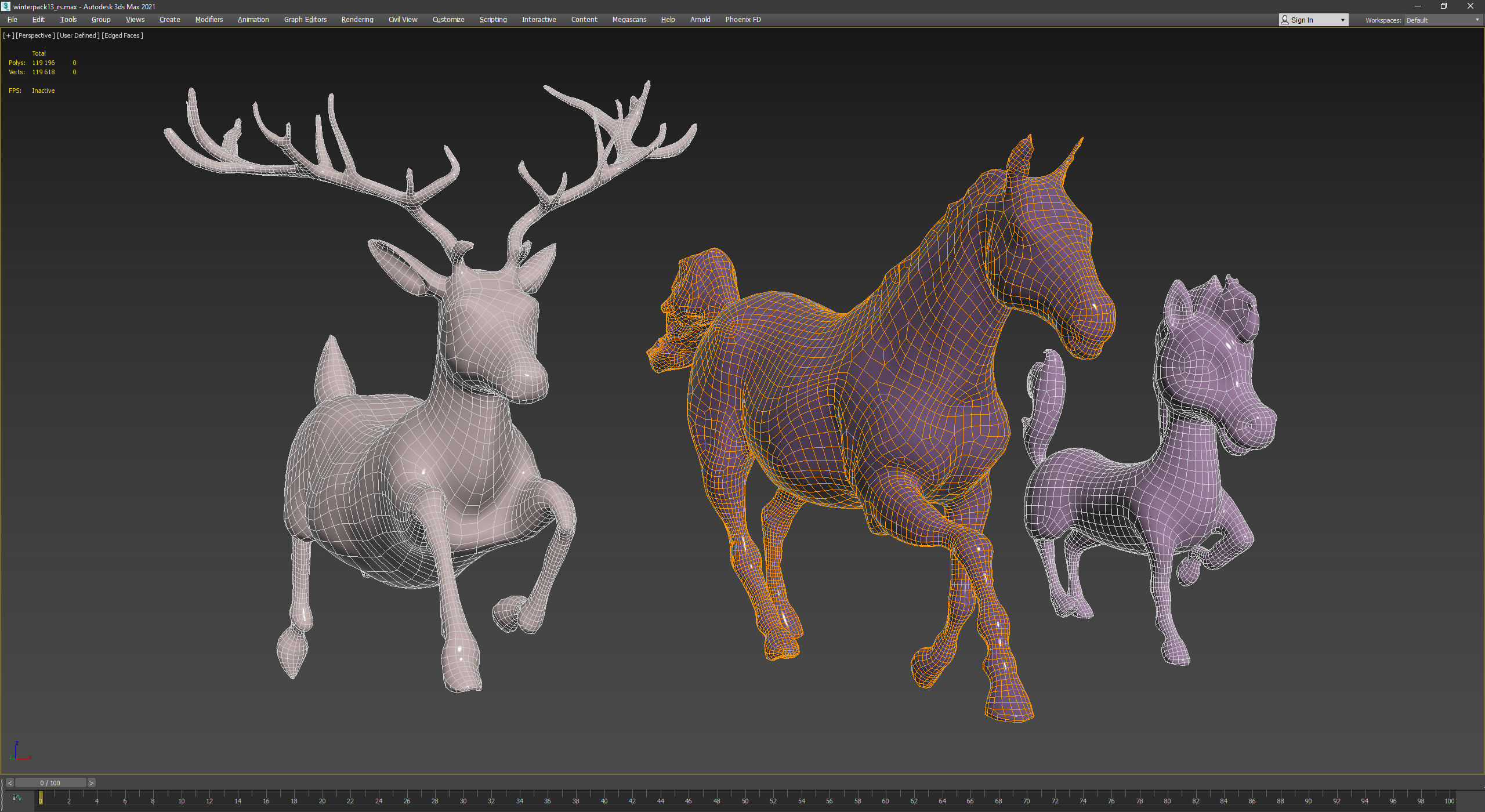 Stylized Winter City Asset Pack 200 Assets Low-poly 3D model_39