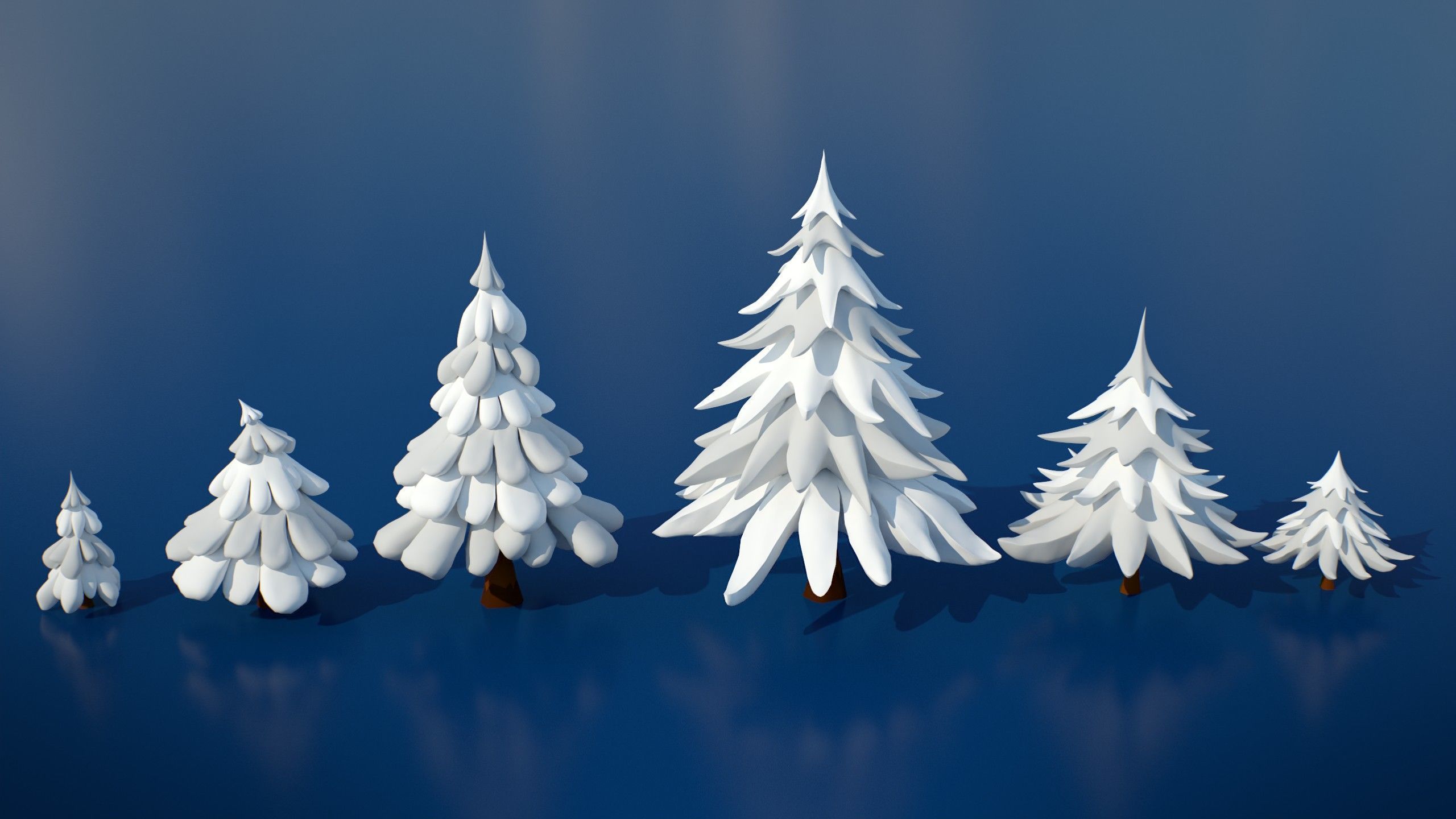 Stylized Winter City Asset Pack 200 Assets Low-poly 3D model_13