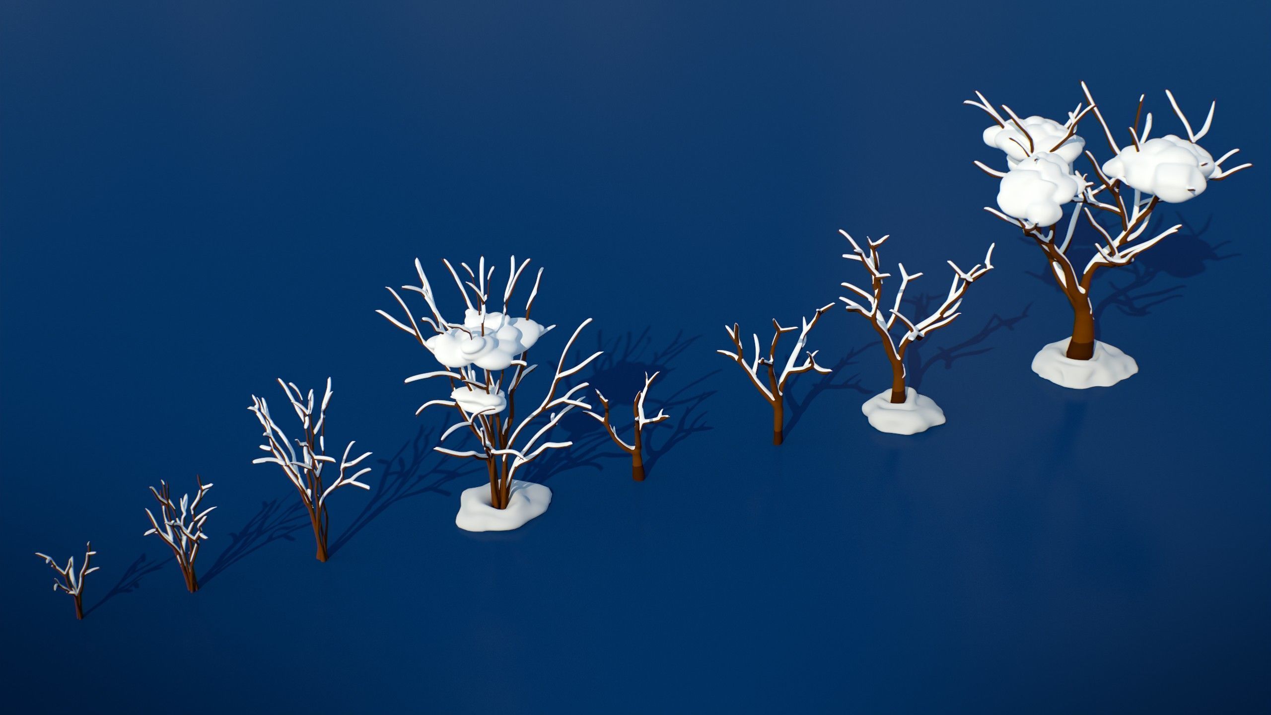 Stylized Winter City Asset Pack 200 Assets Low-poly 3D model_8