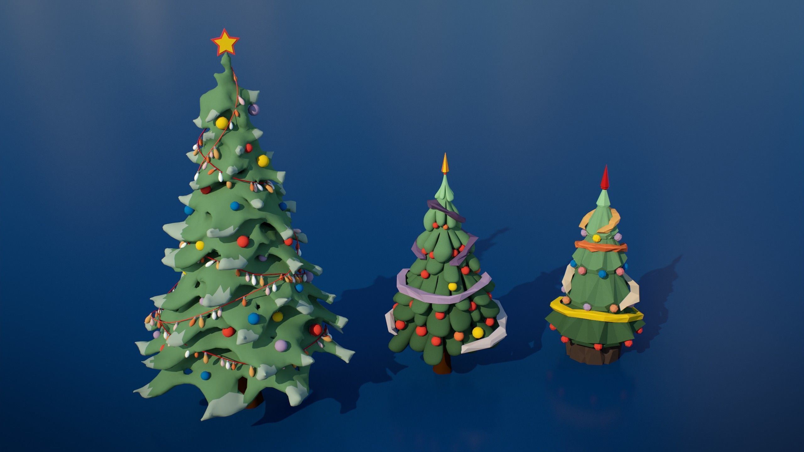 Stylized Winter City Asset Pack 200 Assets Low-poly 3D model_9