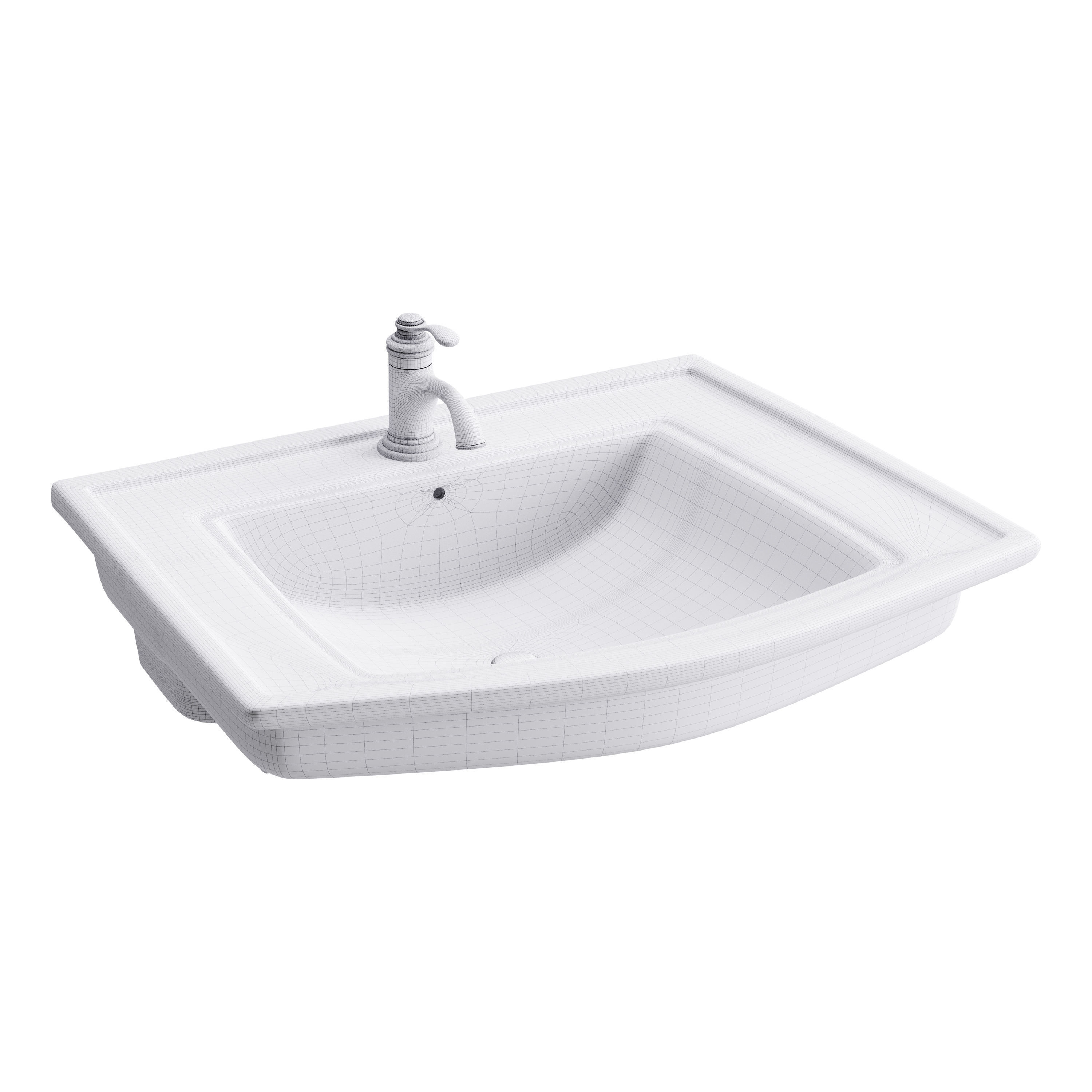 Florence Wall Mount Bathroom Vessel Sink 3D model_13