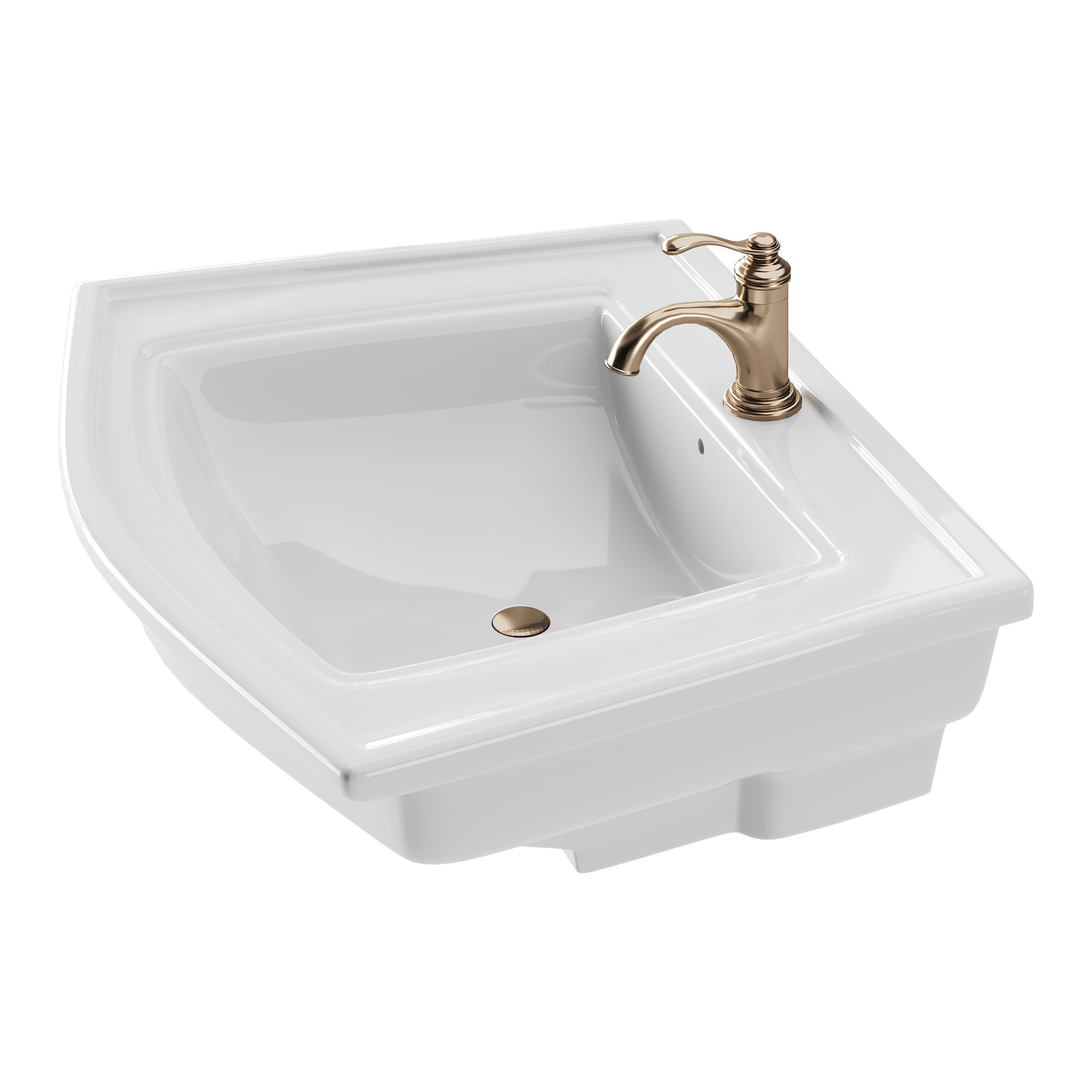 Florence Wall Mount Bathroom Vessel Sink 3D model_11