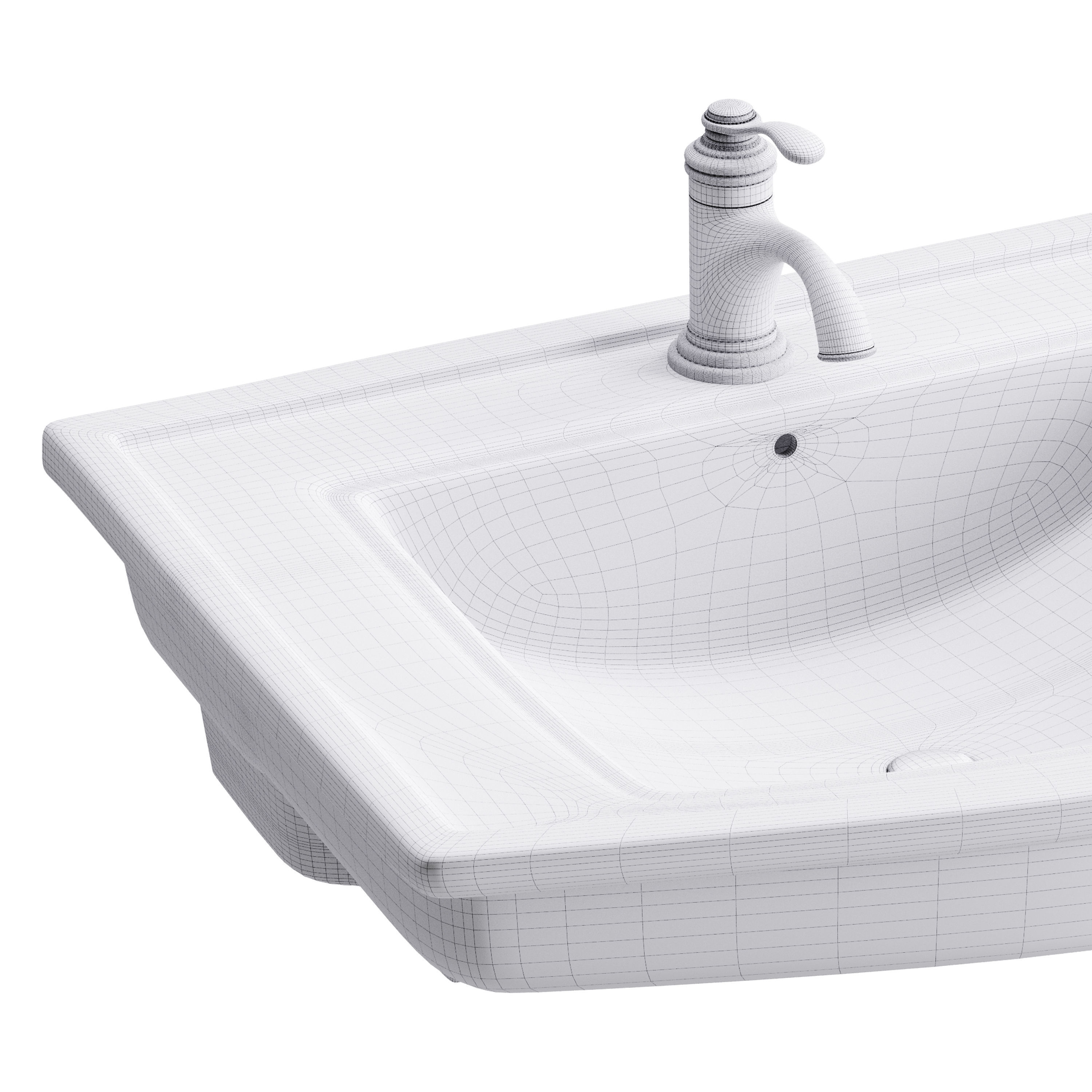 Florence Wall Mount Bathroom Vessel Sink 3D model_14