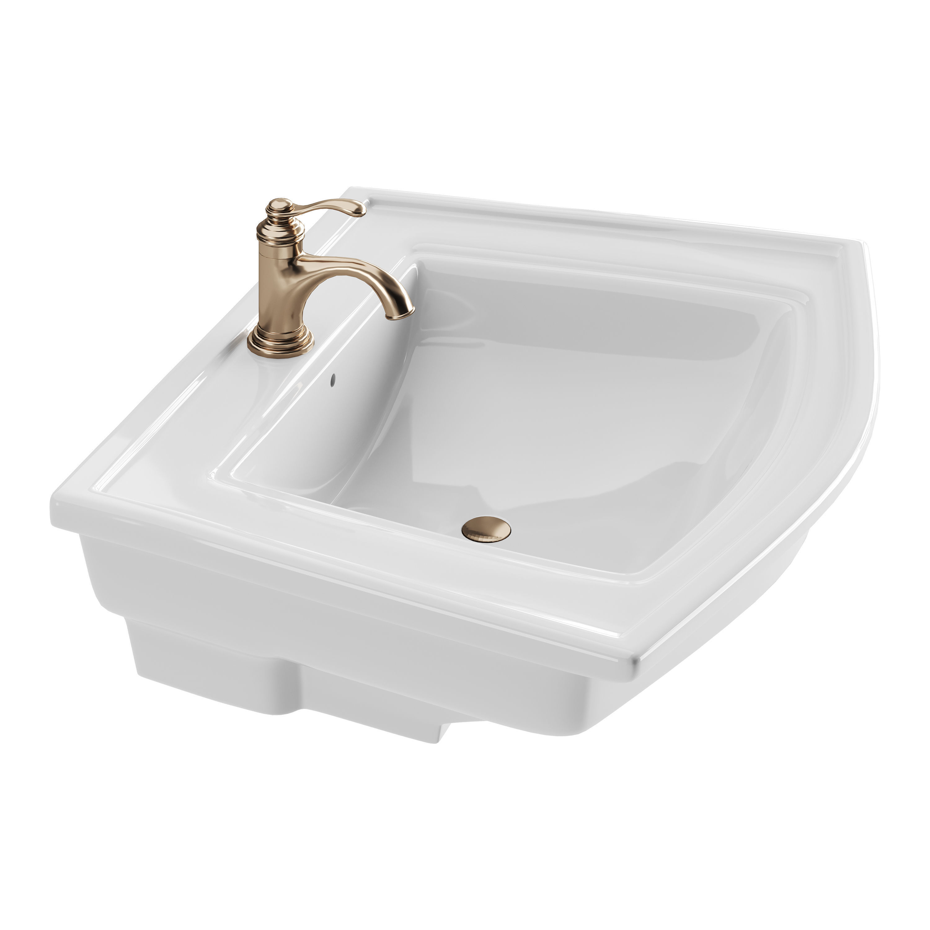 Florence Wall Mount Bathroom Vessel Sink 3D model_9