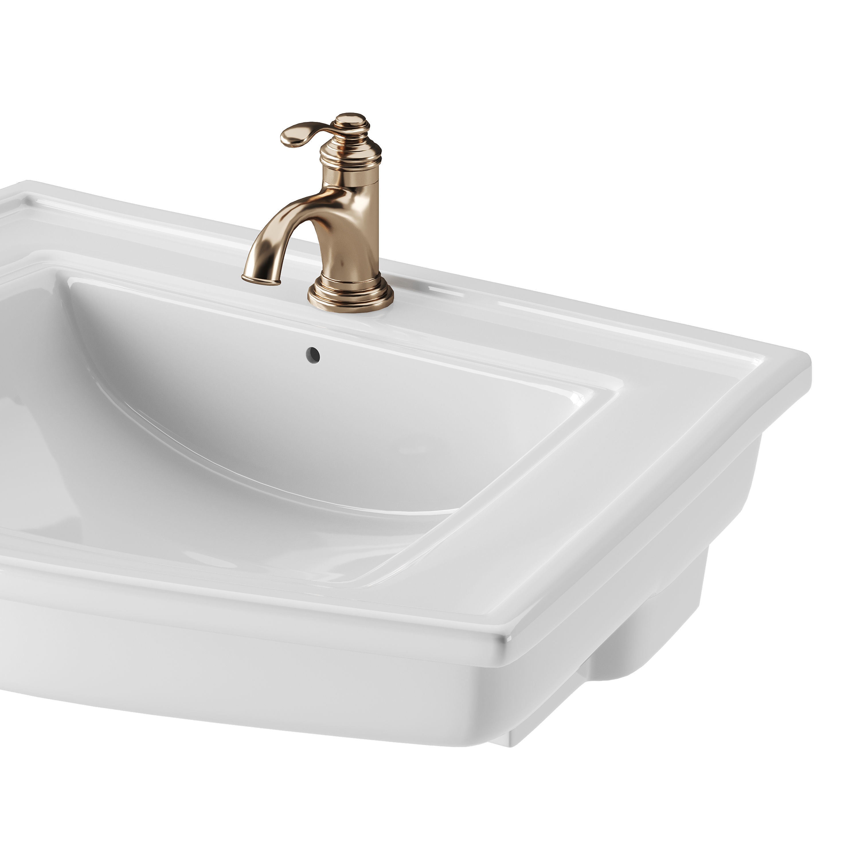 Florence Wall Mount Bathroom Vessel Sink 3D model_7