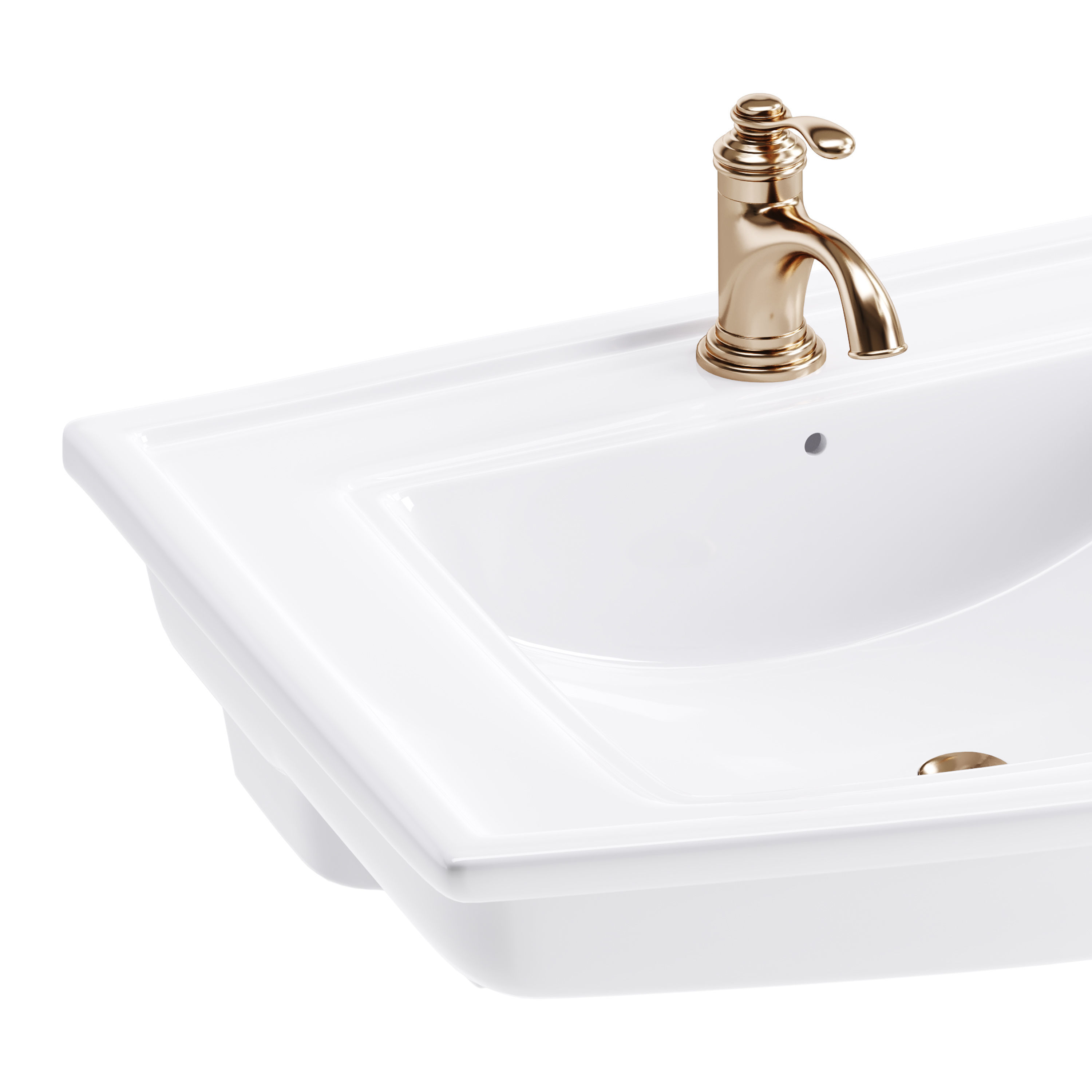 Florence Wall Mount Bathroom Vessel Sink 3D model_3