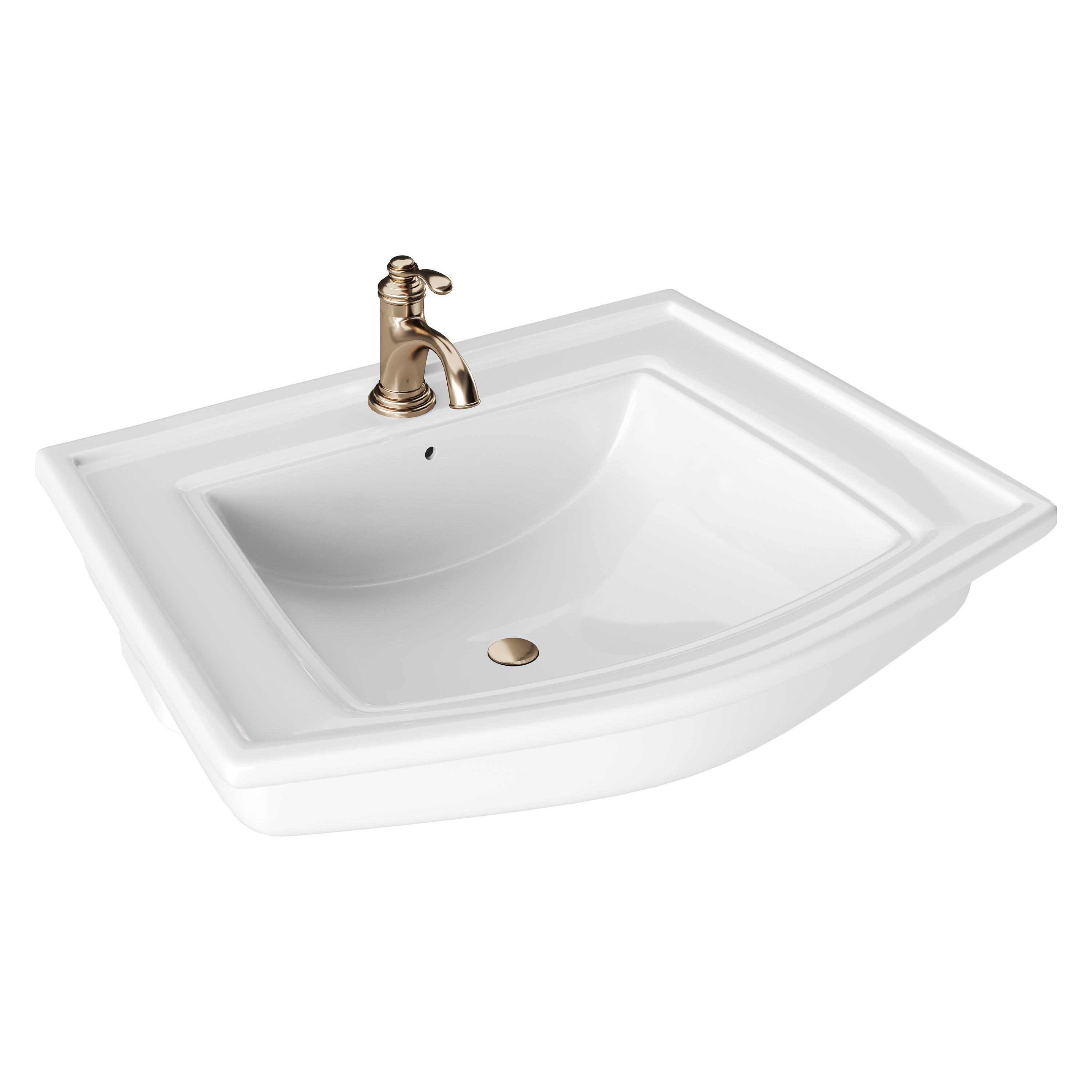 Florence Wall Mount Bathroom Vessel Sink 3D model_4
