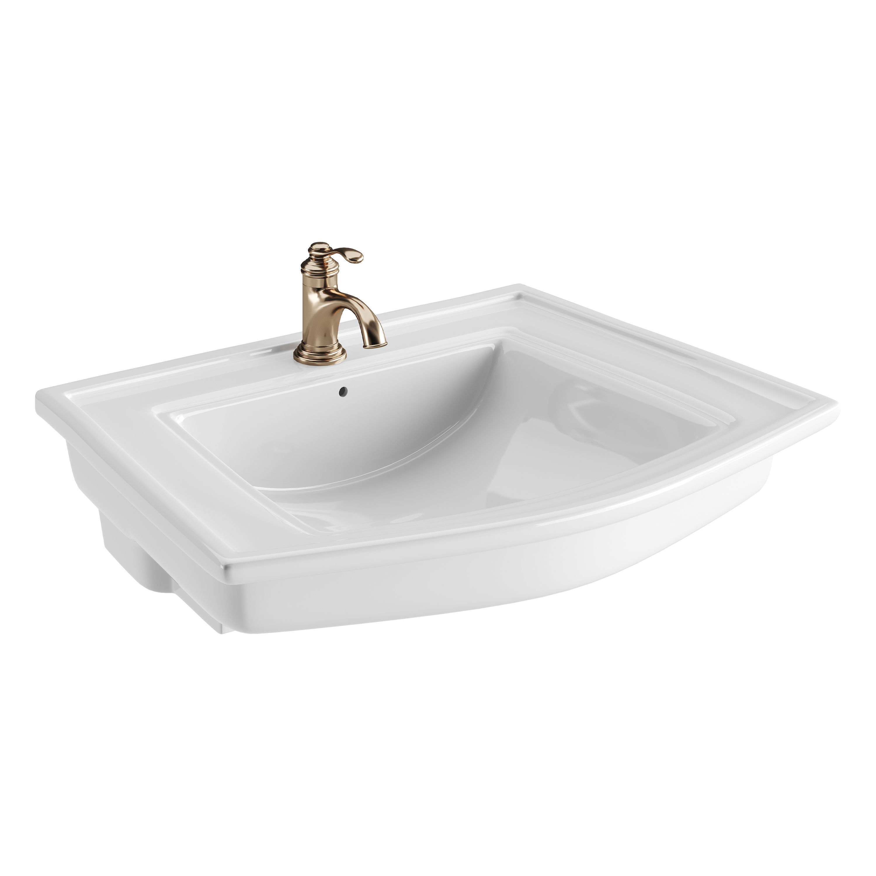 Florence Wall Mount Bathroom Vessel Sink 3D model_5