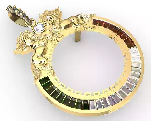 Horses 50 Peso Coin Bezel Mexican Flag