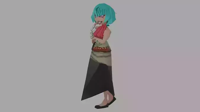 Lowpoly PSX character with Rig - Herit