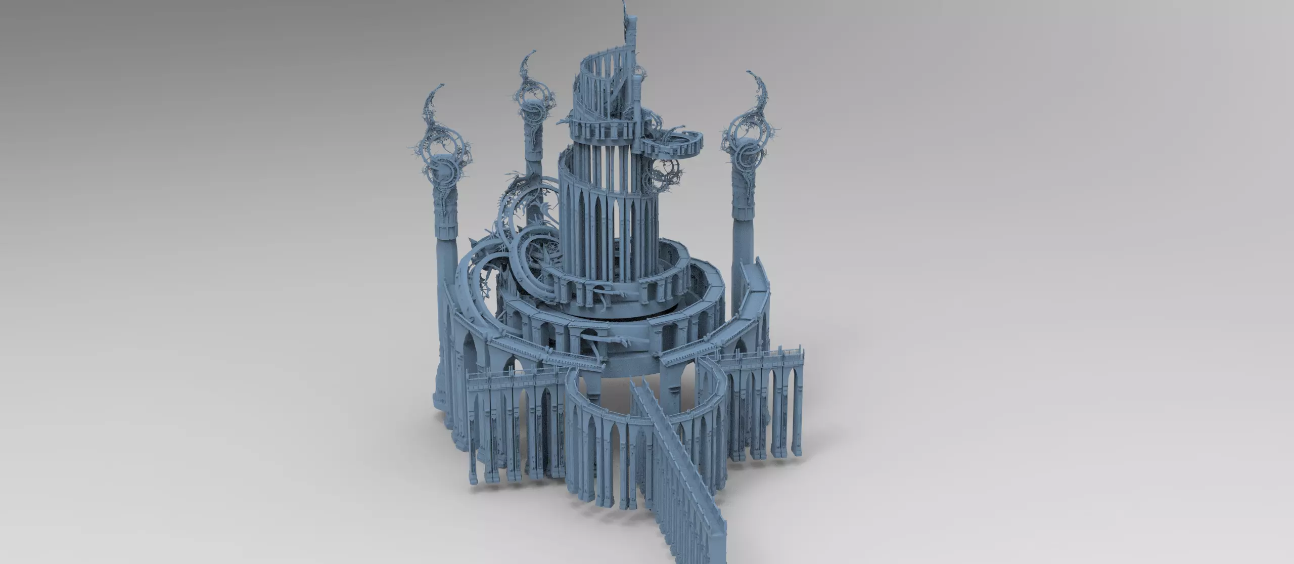 Final Fantasy Floating cityscape 3D model_0