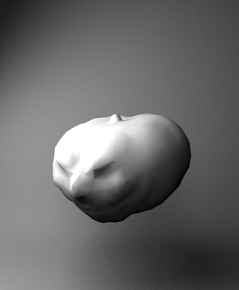 Halloween pumpkin with face 3D model_1