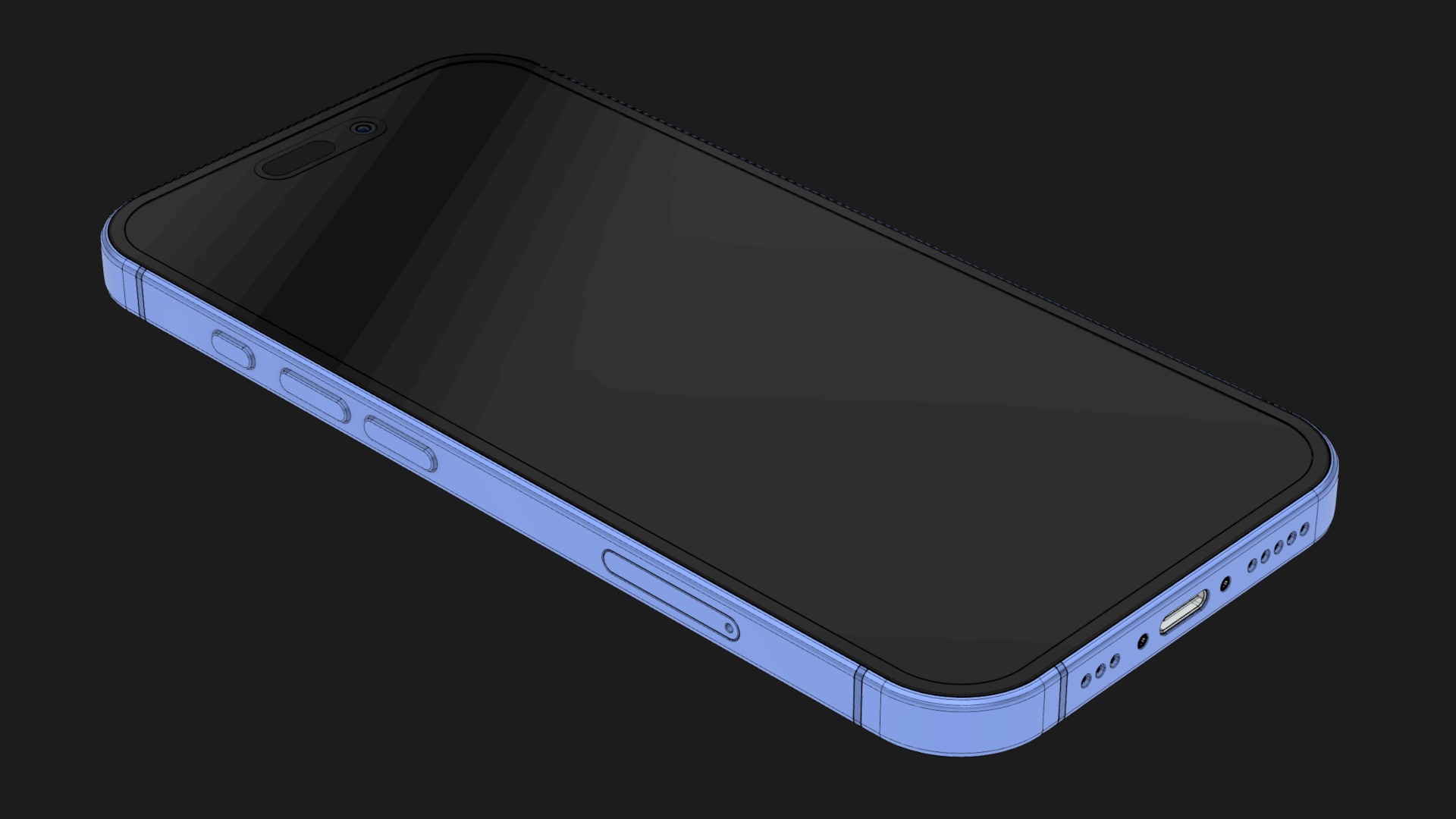 Apple iPhone 16 Ultramarine 3D model_17
