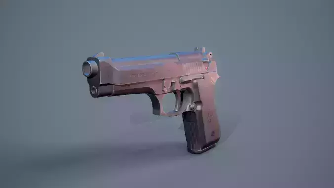 Beretta 9mm Low-poly 3D model