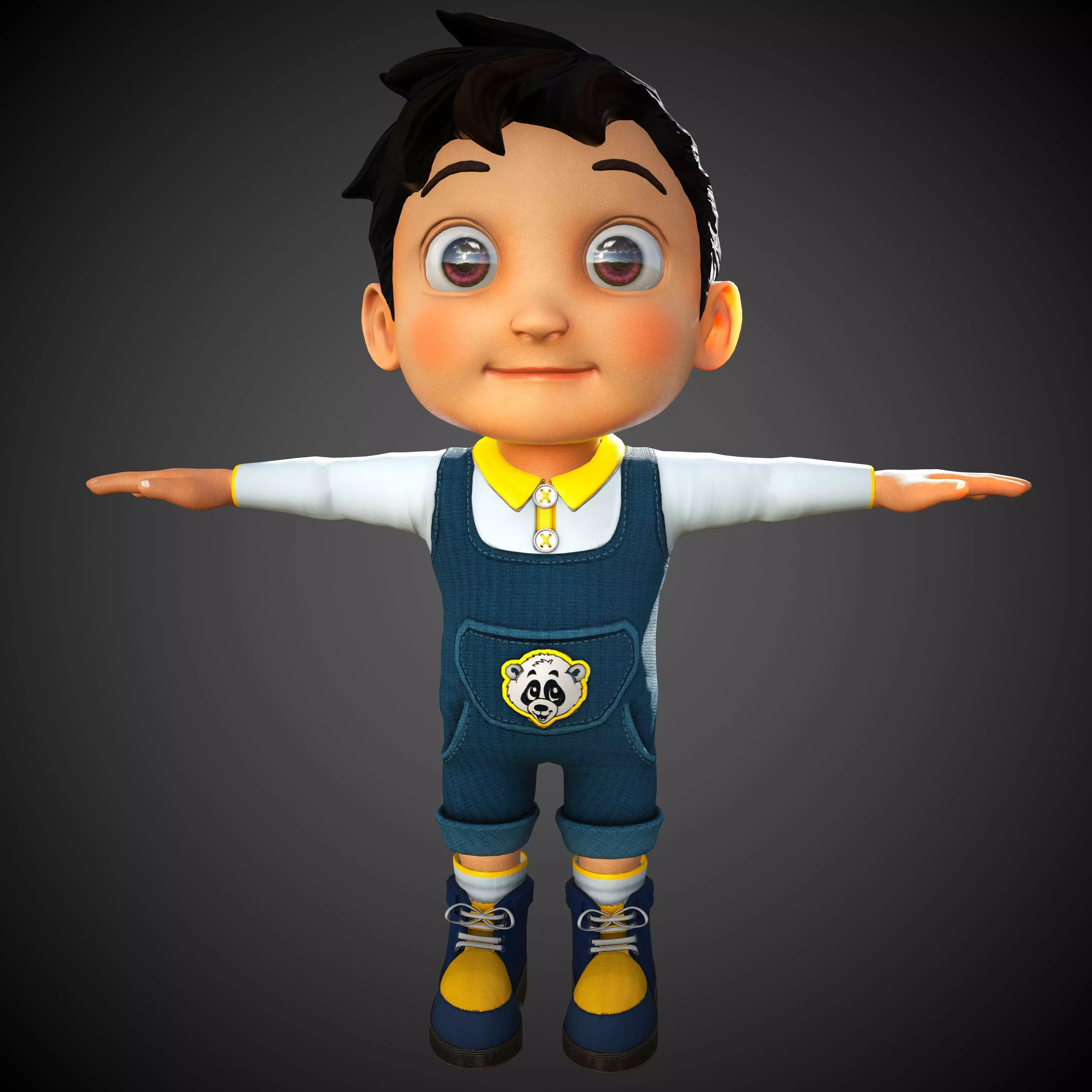 Cartoon Boy Low-poly 3D model_0